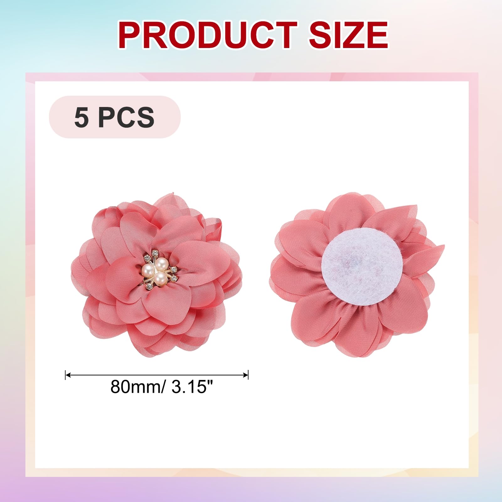 PATIKIL 3.15 Inch Chiffon Flowers - Image 2
