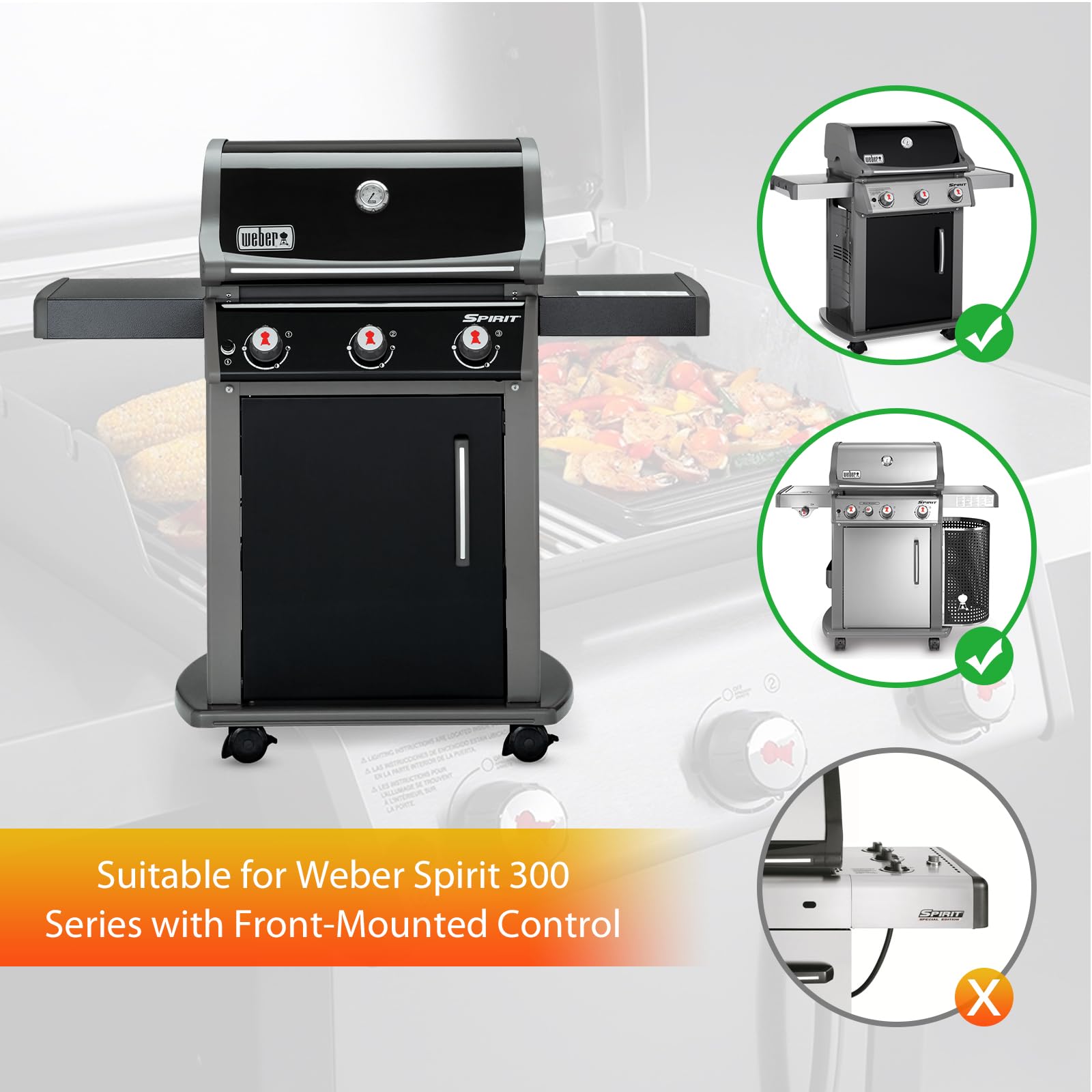 Barre Flavorizer in Acciaio Inossidabile 38,9 cm per Barbecue a Gas Weber Spirit I&II E-310/320/330 S-310/320/330
