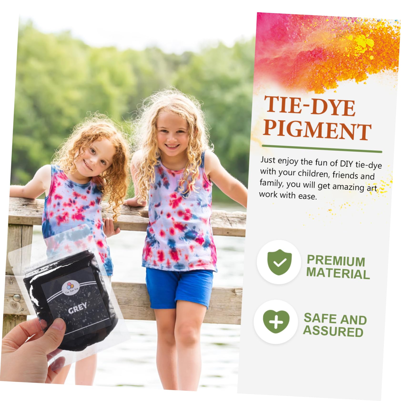 Kit di Polvere Colorante Sintetica per Tessuti 24 Colori per DIY Tie Dye su Abbigliamento e Borse in Tela per Lavori Artistici e Artigianali