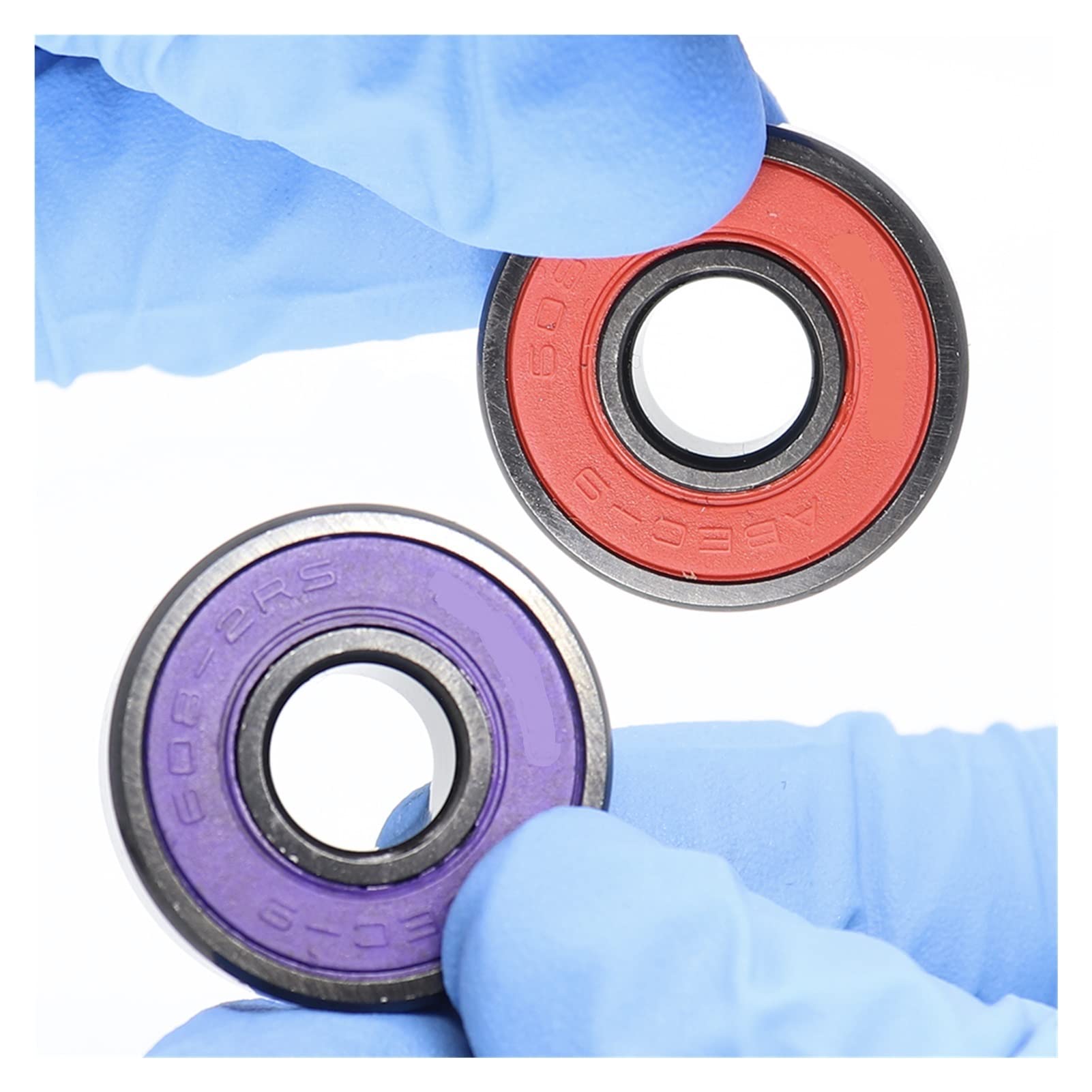 SUOFEILAIMU 608 2RS Inline Roller Skate Wheel Bearing ABEC-9 Skateboard Ball Bearings 608RS Red Sealed 8 * 22 * 7mm Shaft (Color : 608RS-BLUE-16PCS)