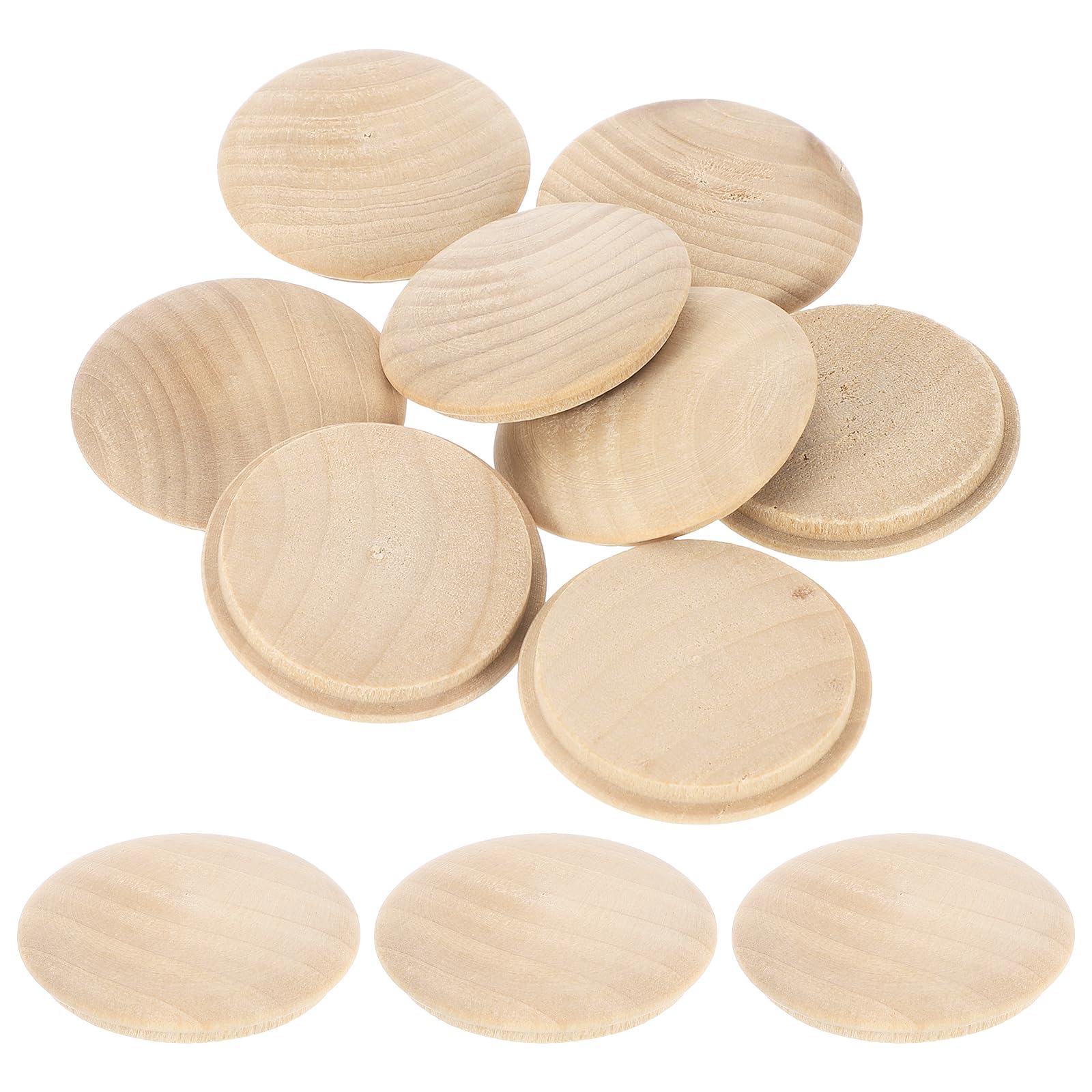 sourcing map 50Pcs Wood Button Plugs, 40mm / 1.57" Hardwood Screw Hole Plug Mushroom Wooden Caps Buttons Wood Plug for Furniture Woodworking Craft Decor (45mm x 40mm)