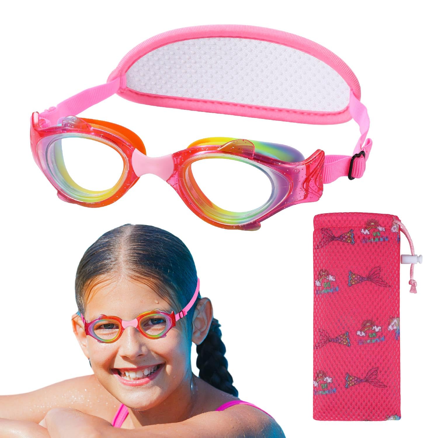 Schwimmbrille für Kleinkinder, 3 / 4 / 5 Jahre, Kinderbrille, kein Ziehen an Haaren, Stoffband