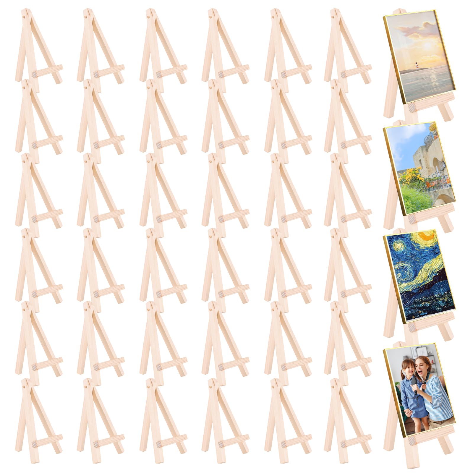 40 cavalletti piccoli da 15,2 cm, mini cavalletti in legno da tavolo per pittura su tela, cavalletti per esposizione su legno, arte artigianale, pittura, cavalletto per artisti, adulti,