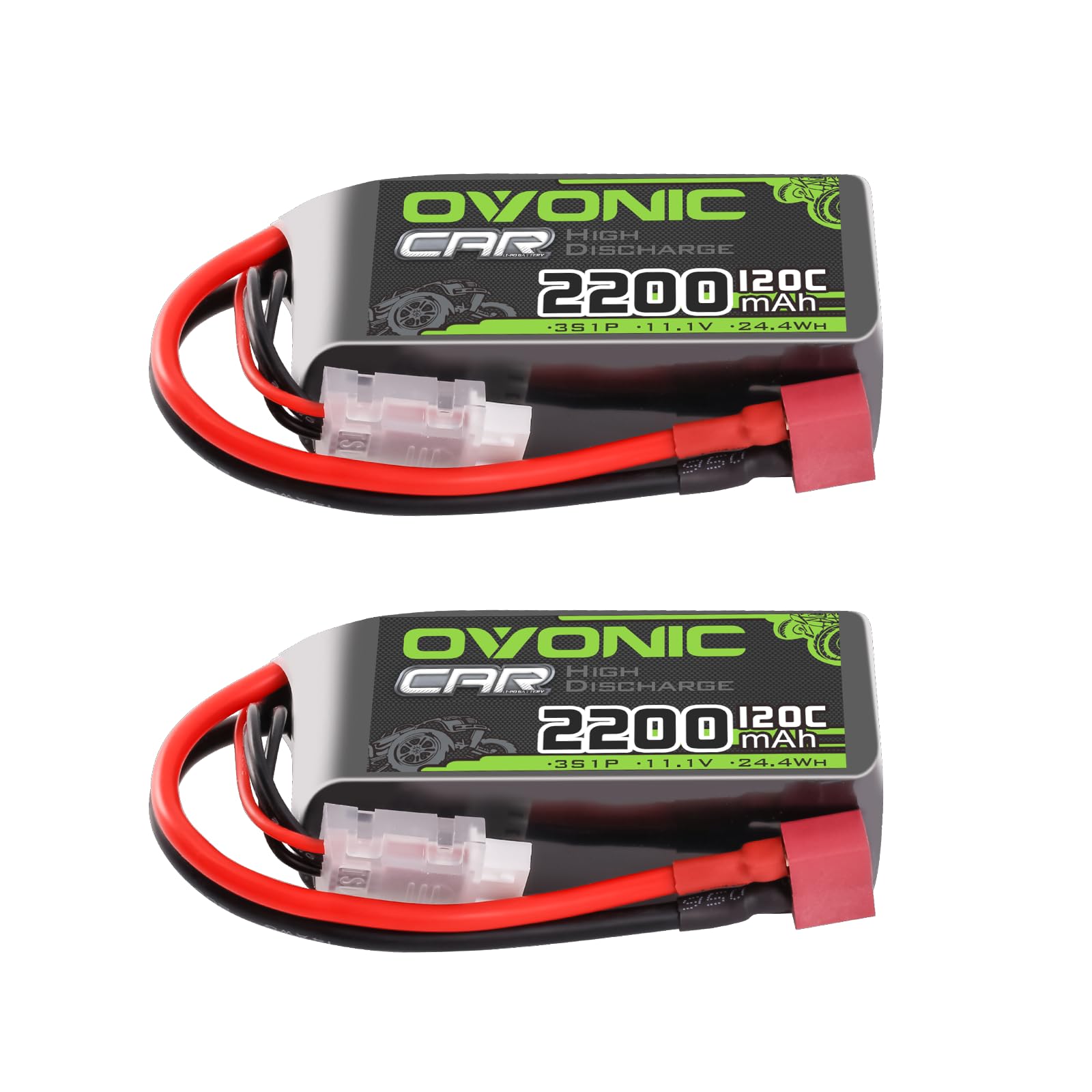 Amazon.com: OVONIC 3S Short LiPo Battery 11.1V 2200mAh 120C with
