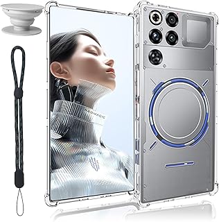 REDMAGIC 11 Pro/11 Pro+ 用 ケース クリア TPU 耐衝撃 保護カバー スマートフォンケース SpinoArmor 高い透明度 黄変しにくい 指紋防止 衝撃 吸収 擦り傷防止 耐衝撃 撥水撥油 携帯ストラップ 無料(落下防止ストラップ+折りたたみ式スマホスタンド)