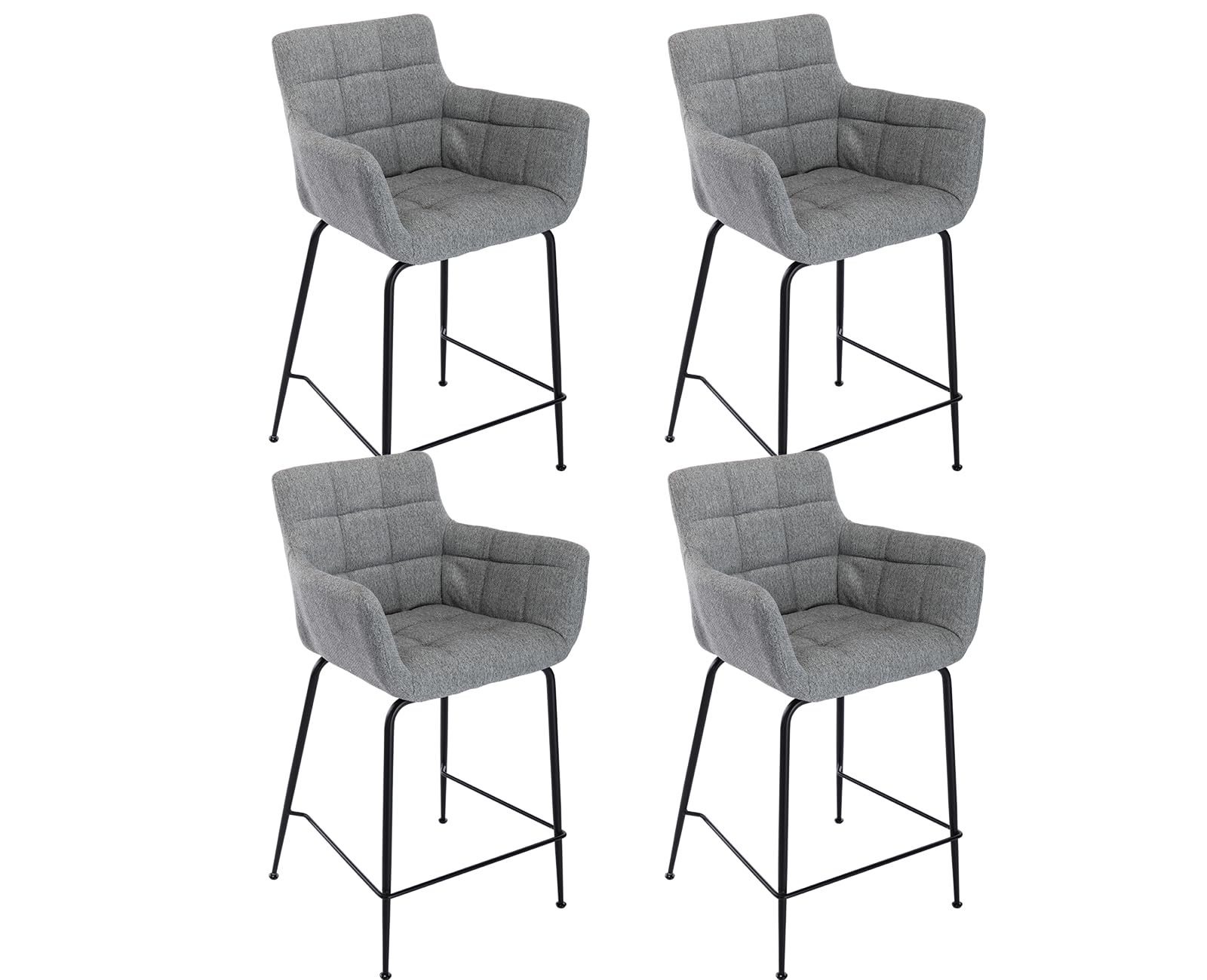 Chaise de bar en tissu gris pour des moments chaleureux dans votre cuisine américaine
