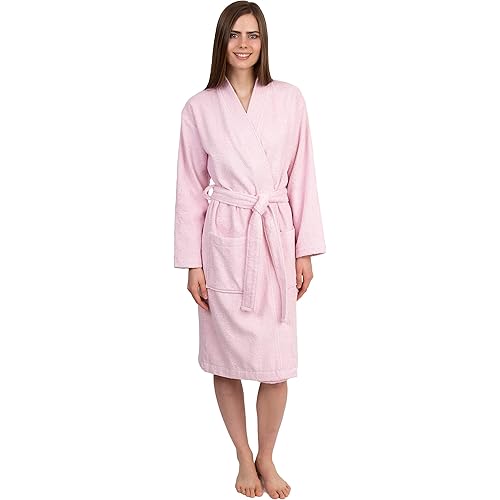 TowelSelections Womens Robe, Kimono Bathrobe for Women, 100% Cotton Knee Length Terry Cloth Robes for Women
