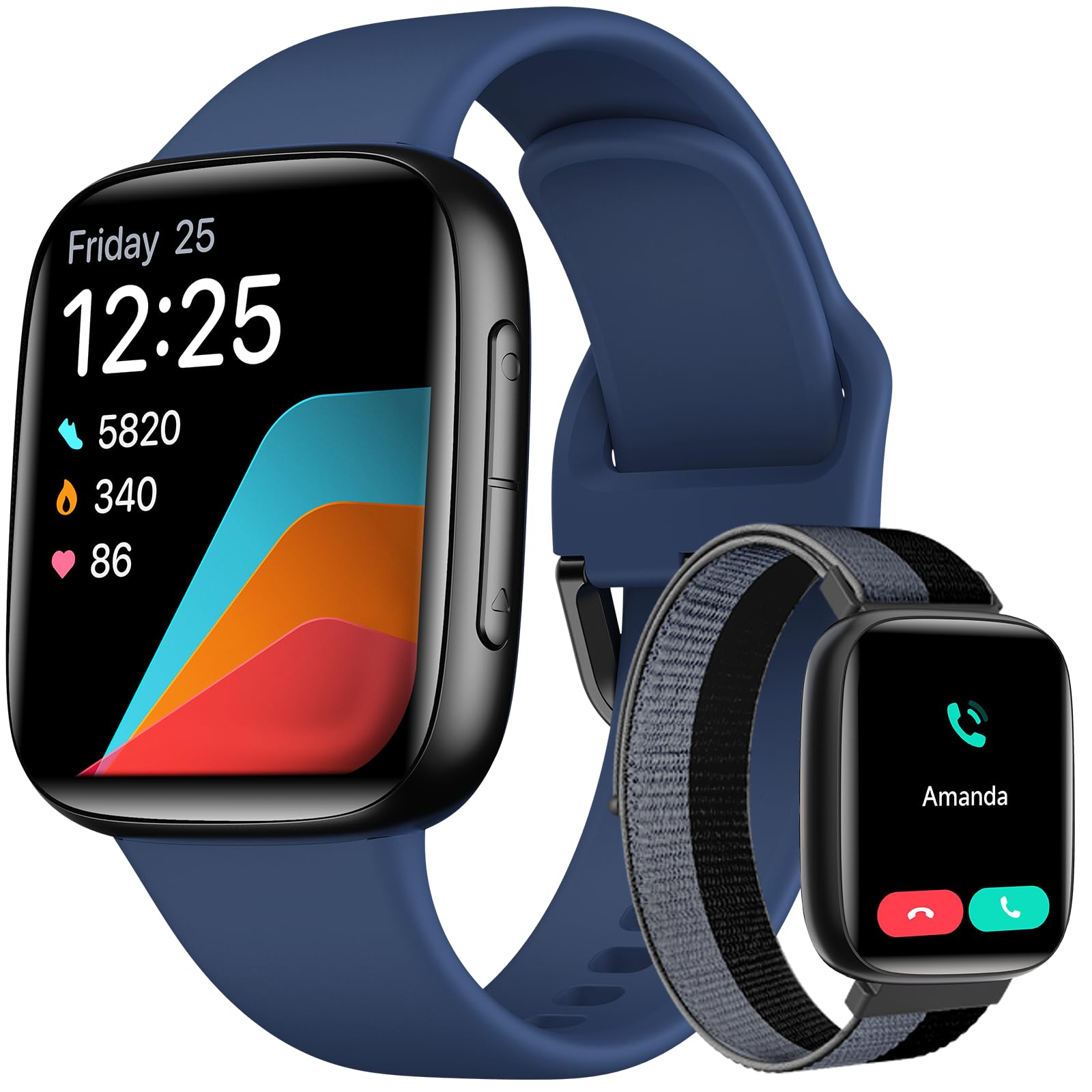 ENOMIR Smartwatch Damen mit Rauschunterdrückung Telefonfunktion, Herzfrequenzmonitor,Schlafanalyse,Zyklus-Tracker für Frauen, Sportuhr Damen 110+ Sportmodi, 1.85