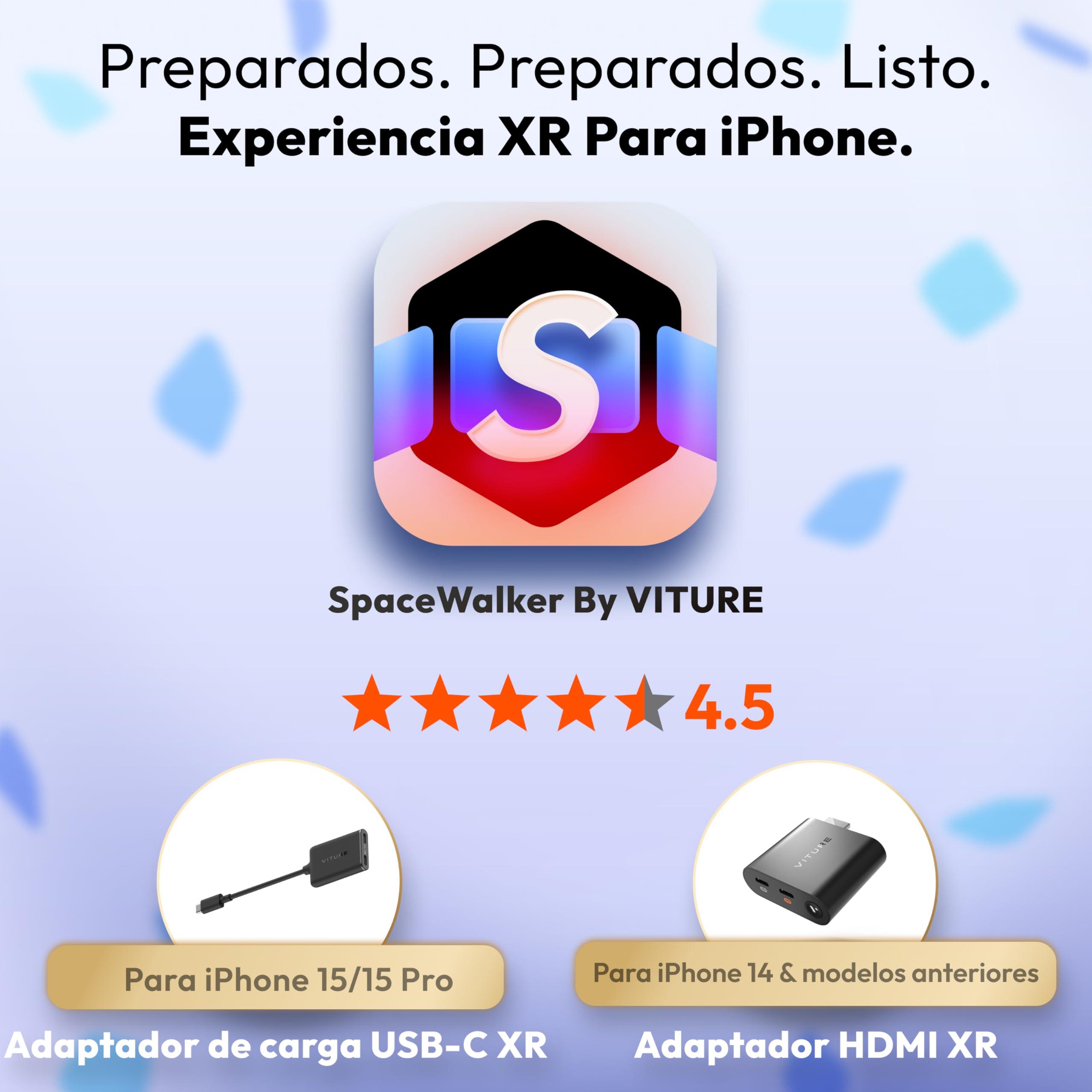VITURE Adaptador HDMI XR para iPhone 14 y Modelos anteriores, con MultiScreen, 3DoF Mejorado y Videos VR, 2,8 Horas de batería, Carga Mientras juegas, Juego Directo en PS/Xbx/Consolas de Videojuegos