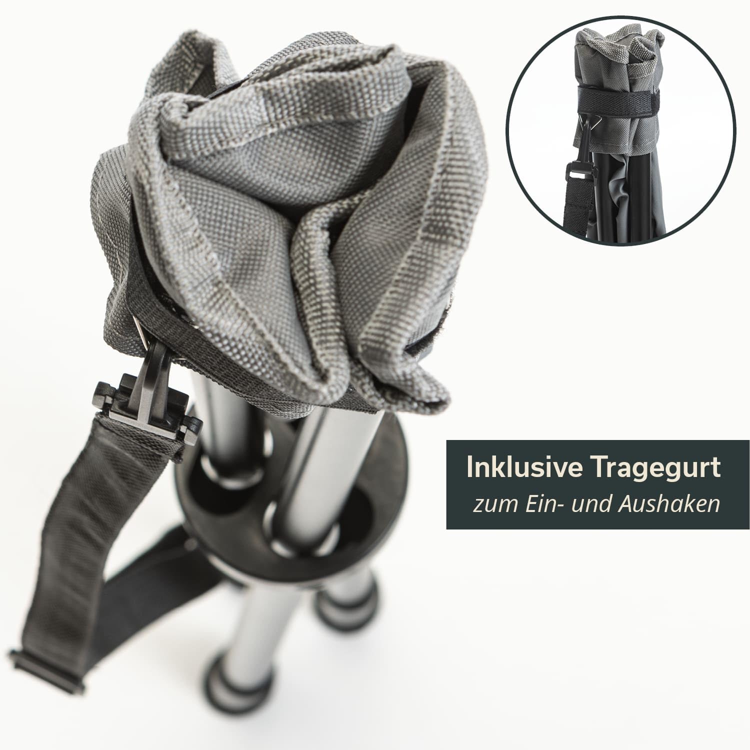 Skandika Sgabello treppiede pieghevole Tomperi, peso utente 100 kg, leggero, compatto, con borsa per il trasporto, struttura in acciaio, piedini antiscivolo (Set di 2 sgabelli)
