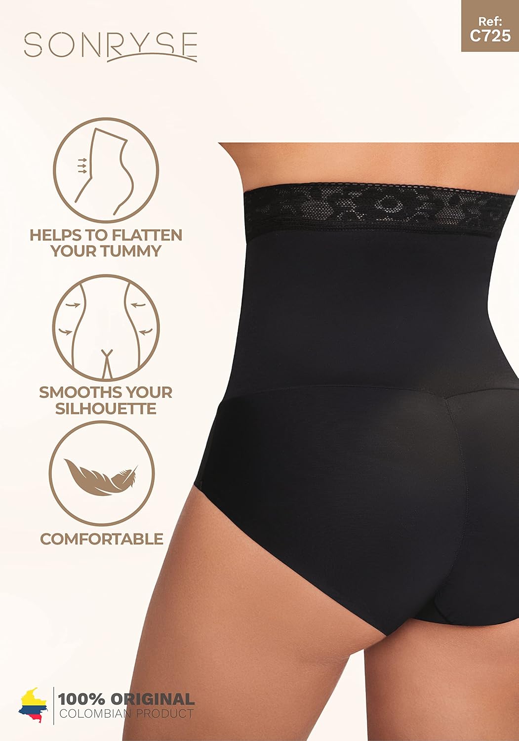 Sonryse 725 Tummy Control Shaping High Waisted Panties Seamless Underwear for Women Pantys para Mujer - Image 5