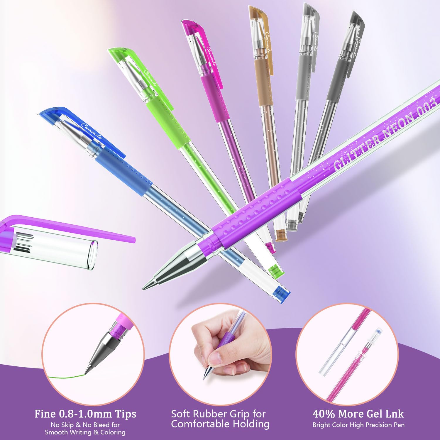 Amazon | CAISEXILE グリッタージェルペン 大人の塗り絵用 96本パック