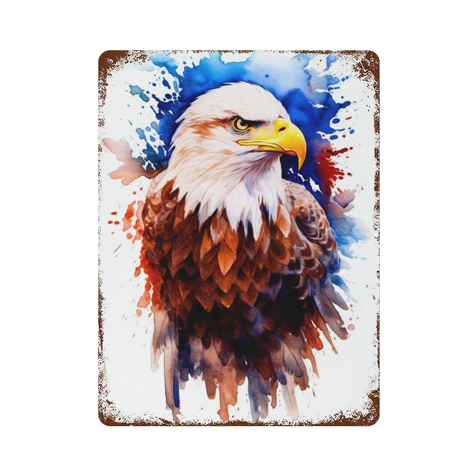 Eagle Decorative Tin Sign 15.7"x11.8", Rustic Home Decor for Garage, Pub Or Kitchen