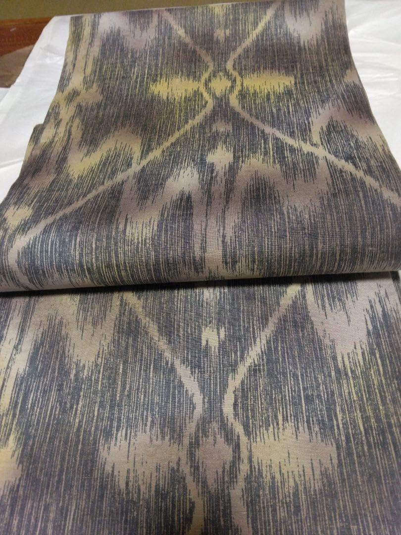 上田紬○洒落袋帯○全通○新品未使用○ガード加工済