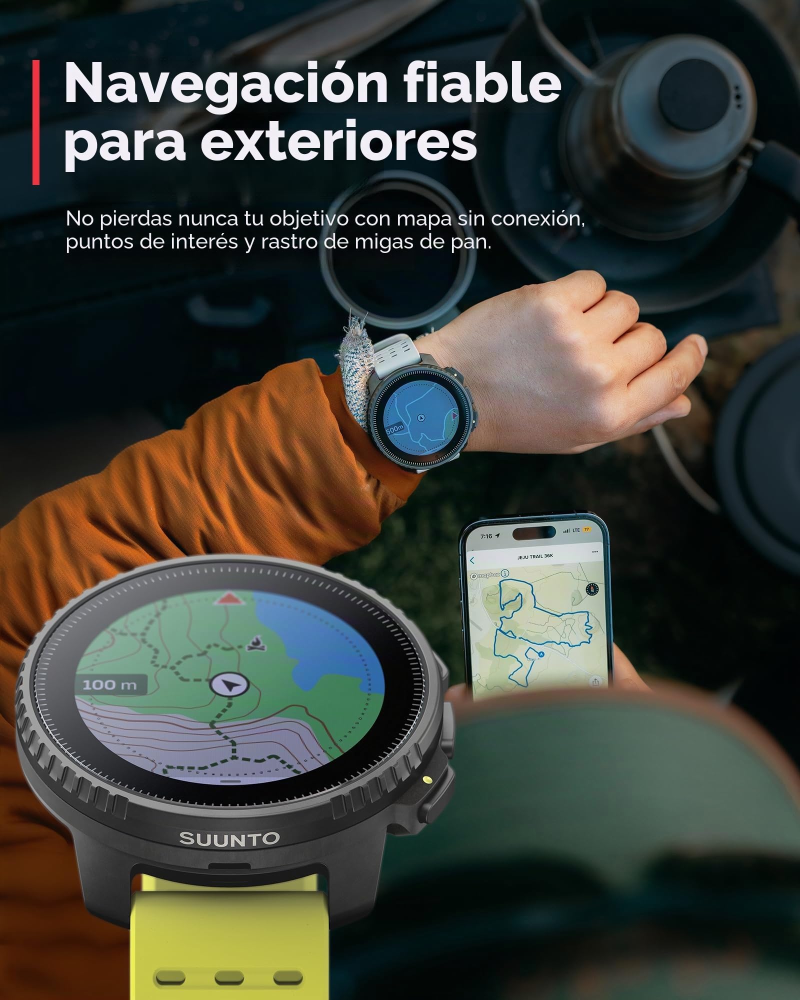 SUUNTO Vertical: Reloj GPS de Aventura, Pantalla Grande, mapas sin conexión, Carga Solar