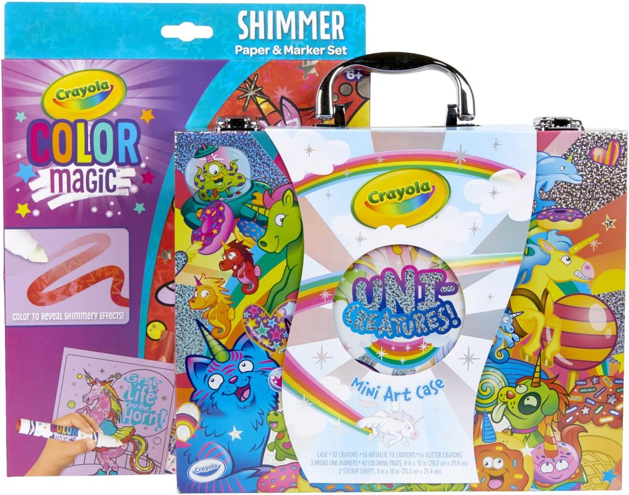 Amazon.com: Crayola Color Magic Shimmer & Unicorns Art Case, 200 Pcs ...