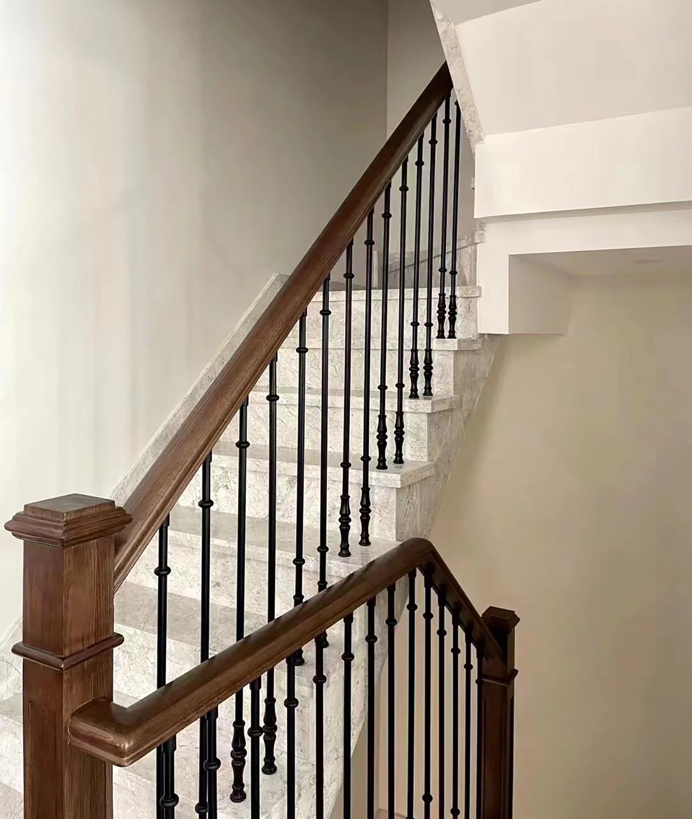 Poręcze schodowe w kształcie litery U, (balustrady schodowe aluminiowe balustrady do wnętrz schodów, zestaw okrągłych sztywnych szpineli schodowych 5/8", słupki do poręczy schodowej na willę/balkon