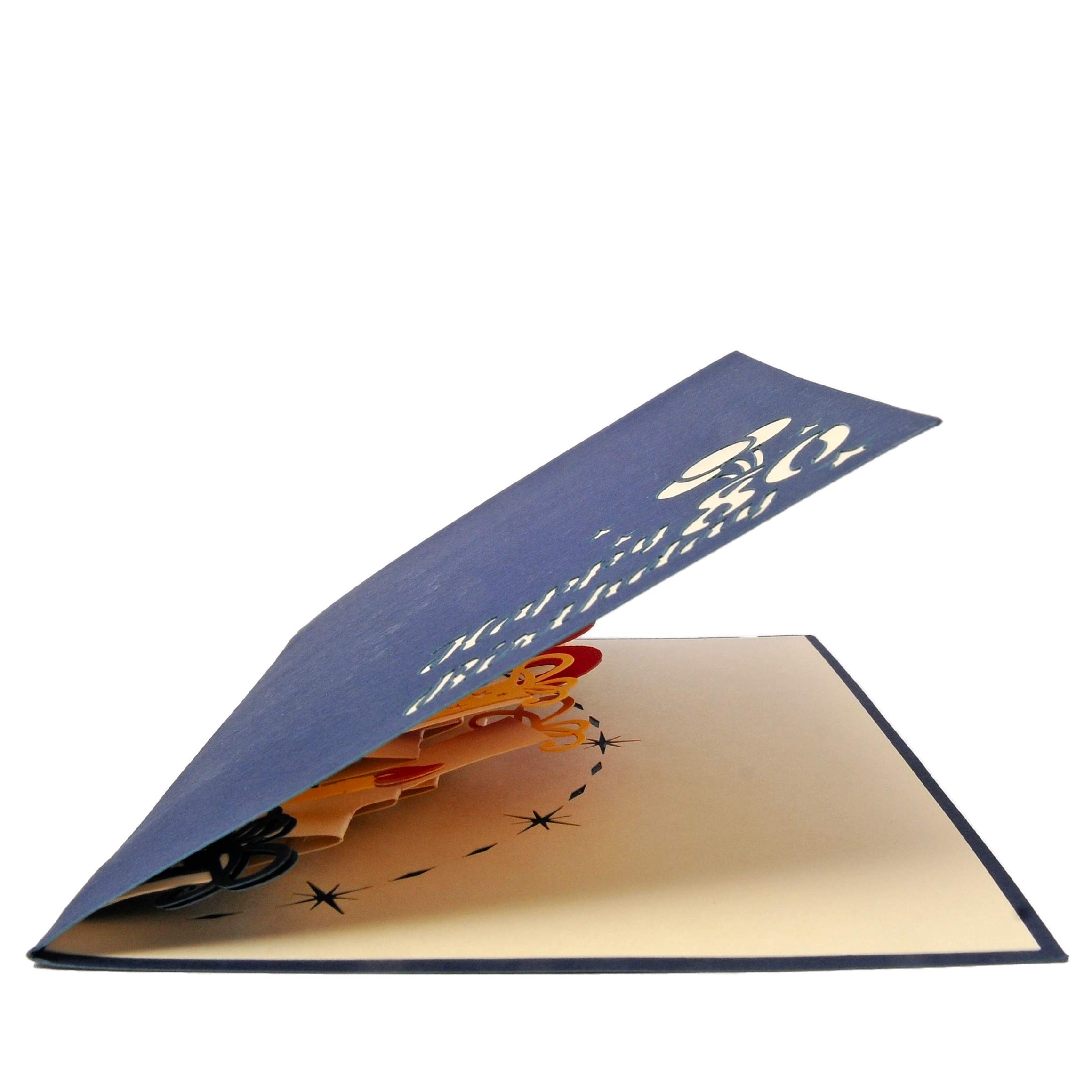 Favour Pop Up® - NOUVEAU - Carte De Vœux Romantique Pour 80e Anniversaire Une œuvre D'art En Filigrane Avec Un Aspect 3D Parfait XP080