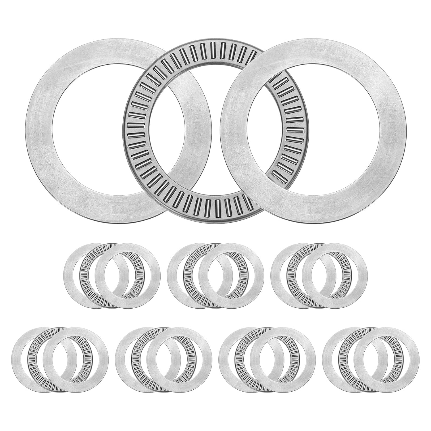 uxcell 8 Sets NTA2840+2TRA Thrust Needle Roller Bearings with Washers, 1-3/4 x 2-1/2 x 5/64 inch Chrome Steel Needles Roller Bearing