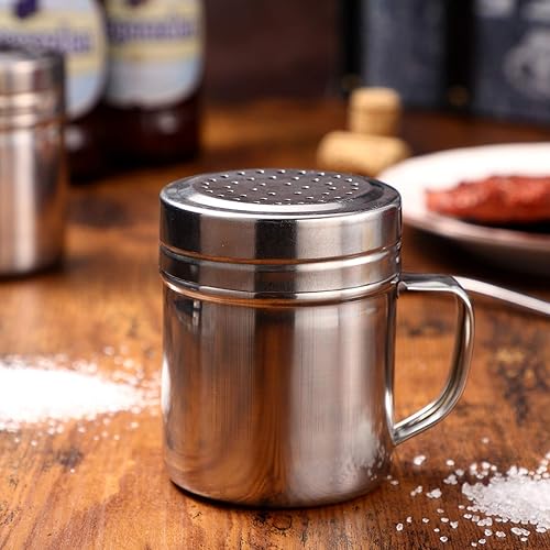 Miniatura 9 de DOITOOL Coctelera de acero inoxidable, 2 unidades, agitador de azúcar en polvo con asa, salero y pimentero con tapa para barbacoa, cocina,