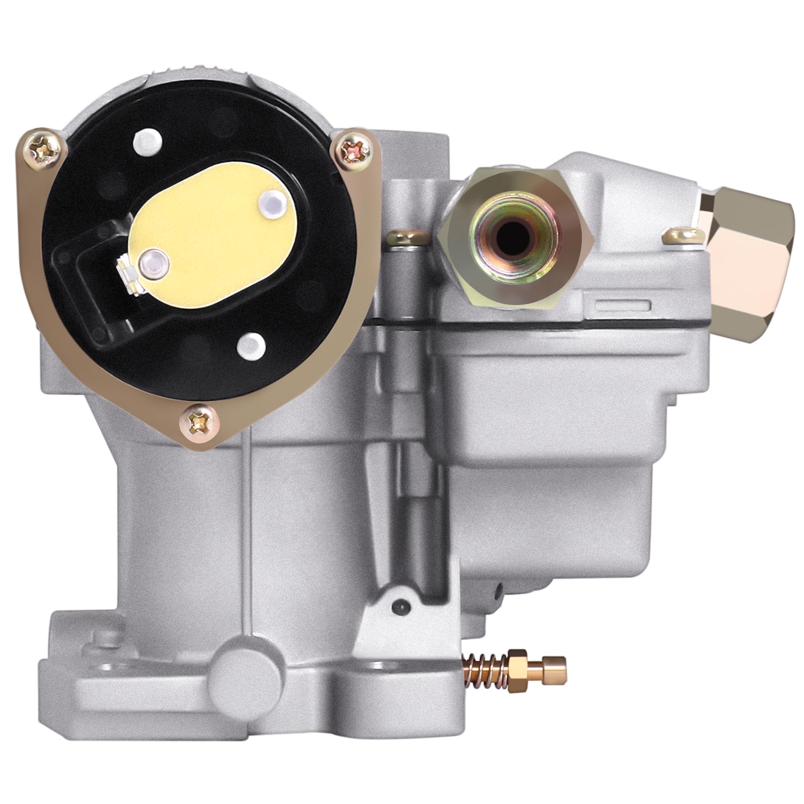 Carburador marino de 2 cuerpos para motores Mercruiser 3.0L 2.5L 4 CIL con estrangulador eléctrico, jets, juntas, tuerca y perno de base de varillaje largo, patrón de orificios de la base 3 3/4 x 2