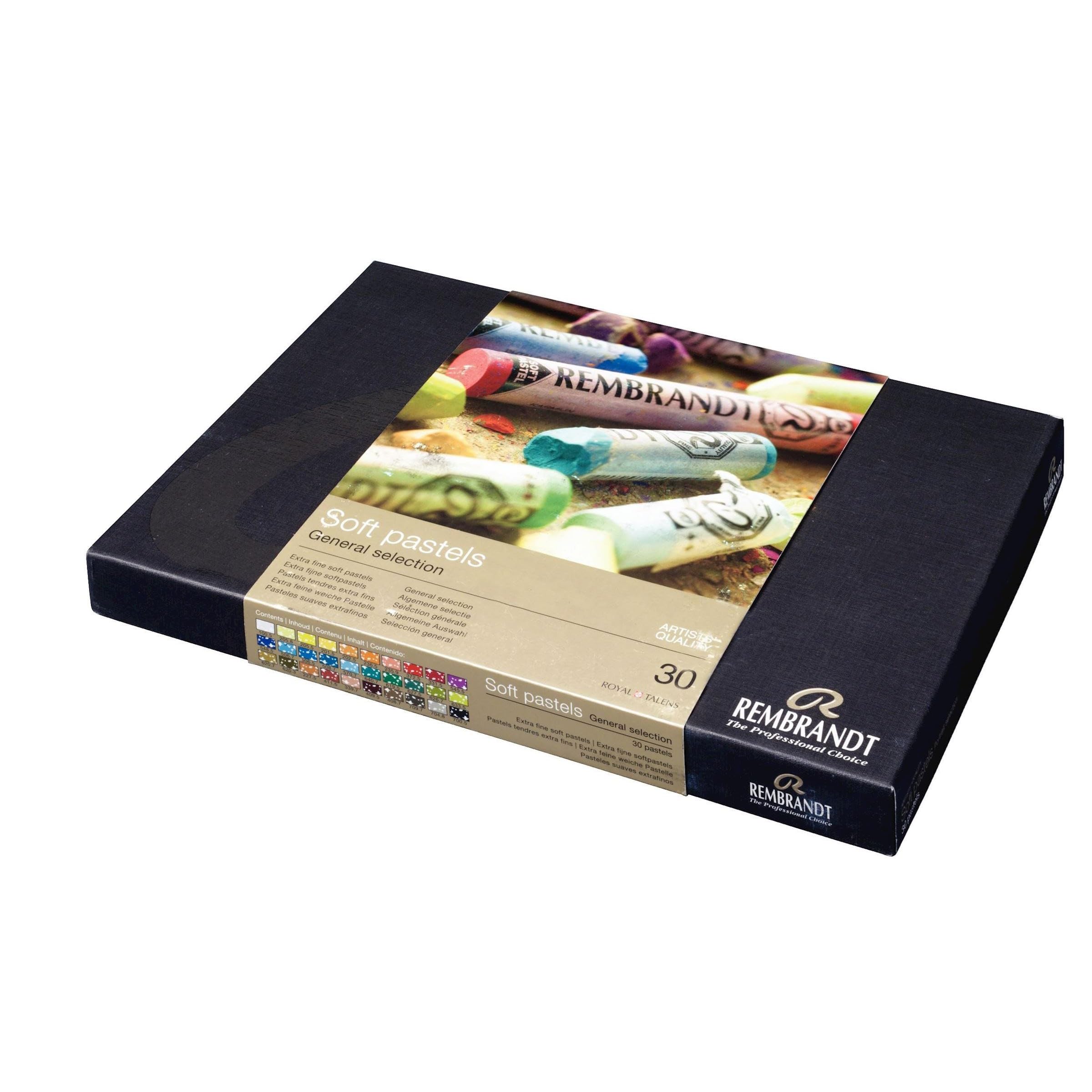 Rembrandt Ensemble de Pastel secs Sticks 30 General Selection Extra Fins et 1 Cartes Postales EMI Craft