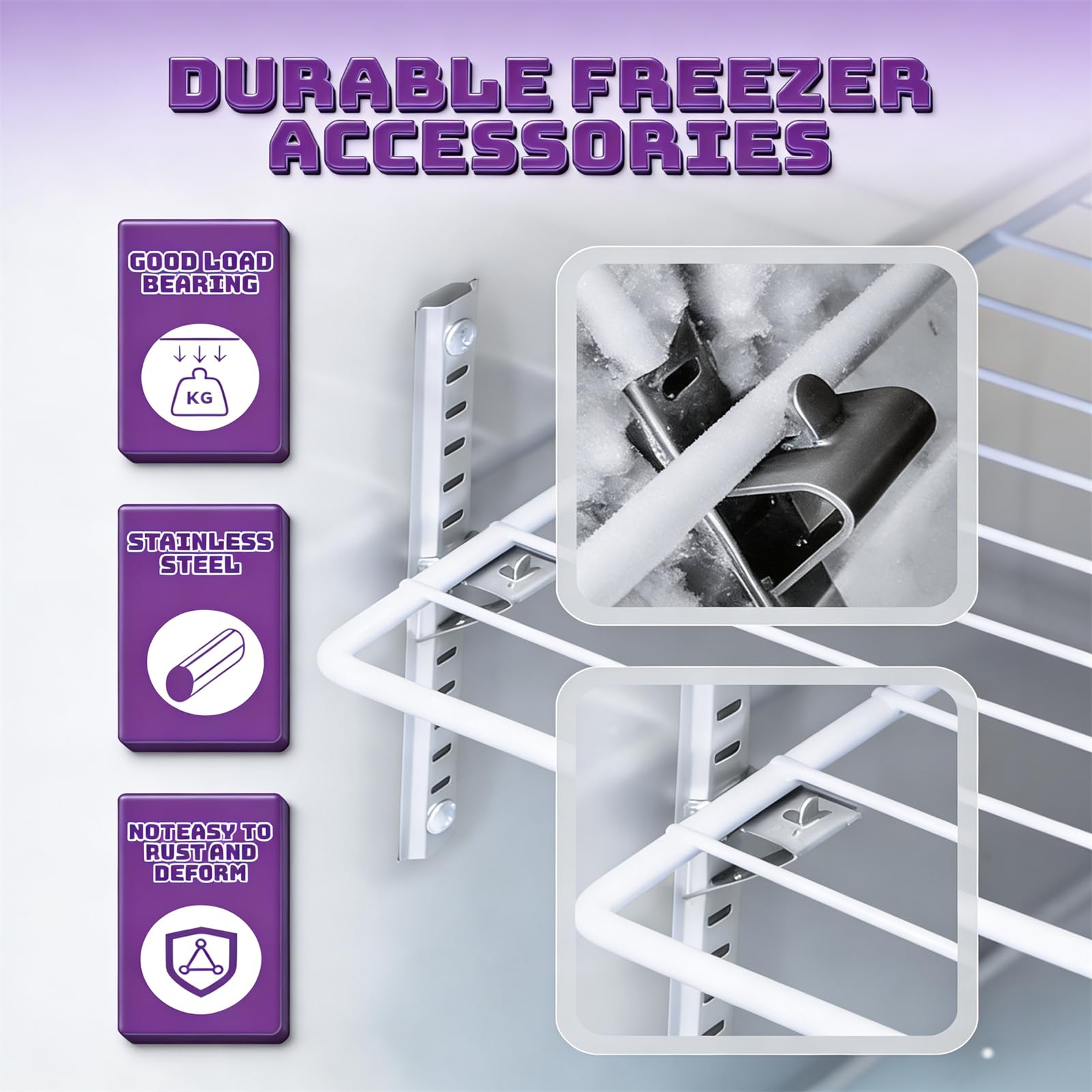 Fridge Freezer Shelf Clips - Replacement Support Buckles -4