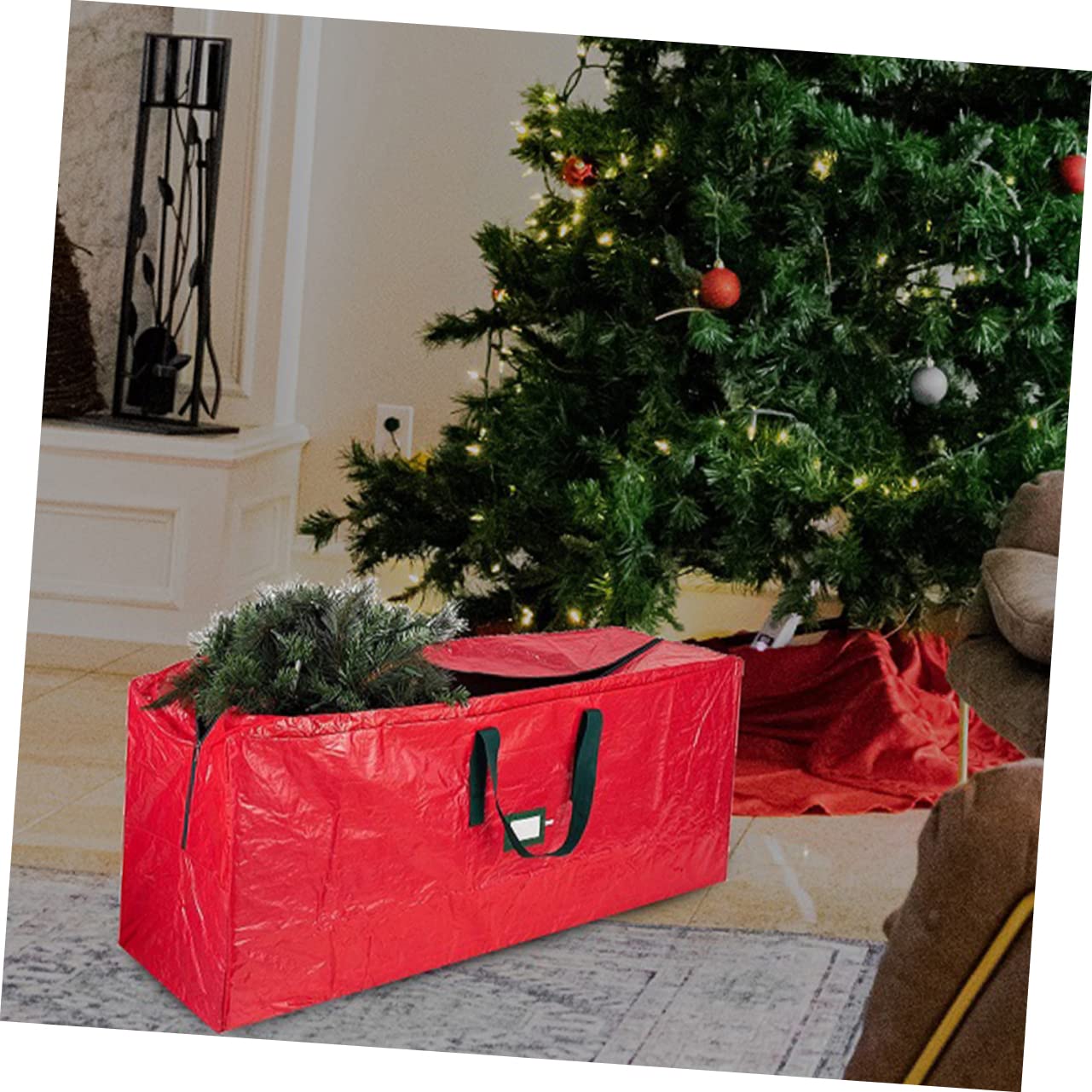 Zerodeko Wasserdichte Aufbewahrungsbeutel für Weihnachtsbäume mit Reißverschluss Große Baumtasche mit Griffen Weihnachtsbaum-organizer Geeignet für Decken Kleidung und Haushaltsaufbewahrung
