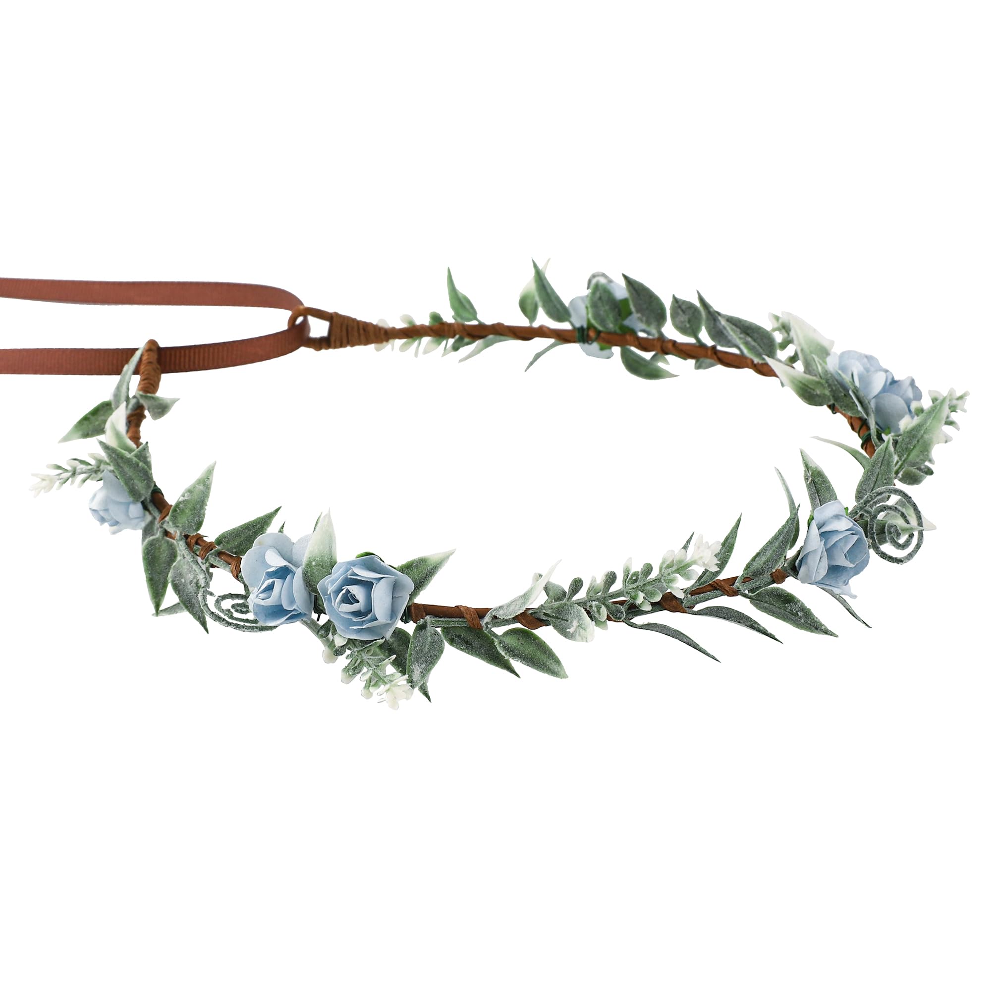 KorViSHOW Flower Crowns for Women Girls - Handmade Fairy Wreath Renaissance Garland Bridal Cosplay DIY Halloween Christmas Maternity Shoot Vacation