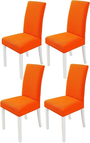 Miniatura 12 de Set of 6 Stretch Dining Room Chair Covers Elastic Chair Protectors Dining Room Non-Slip Black Negro,Verde Oscuro,Gris