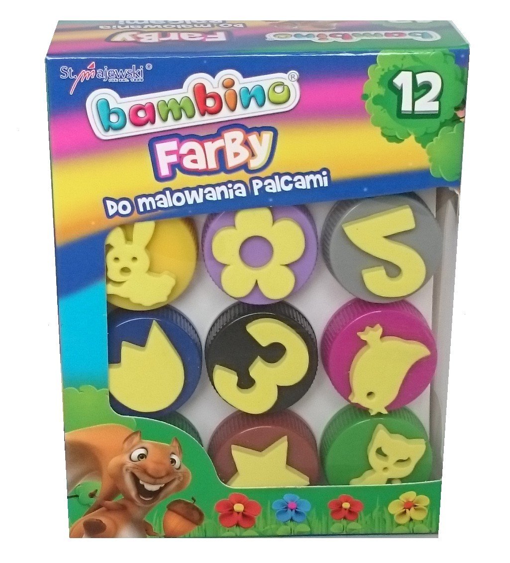 Farby do malowania palcami 12 kolorów