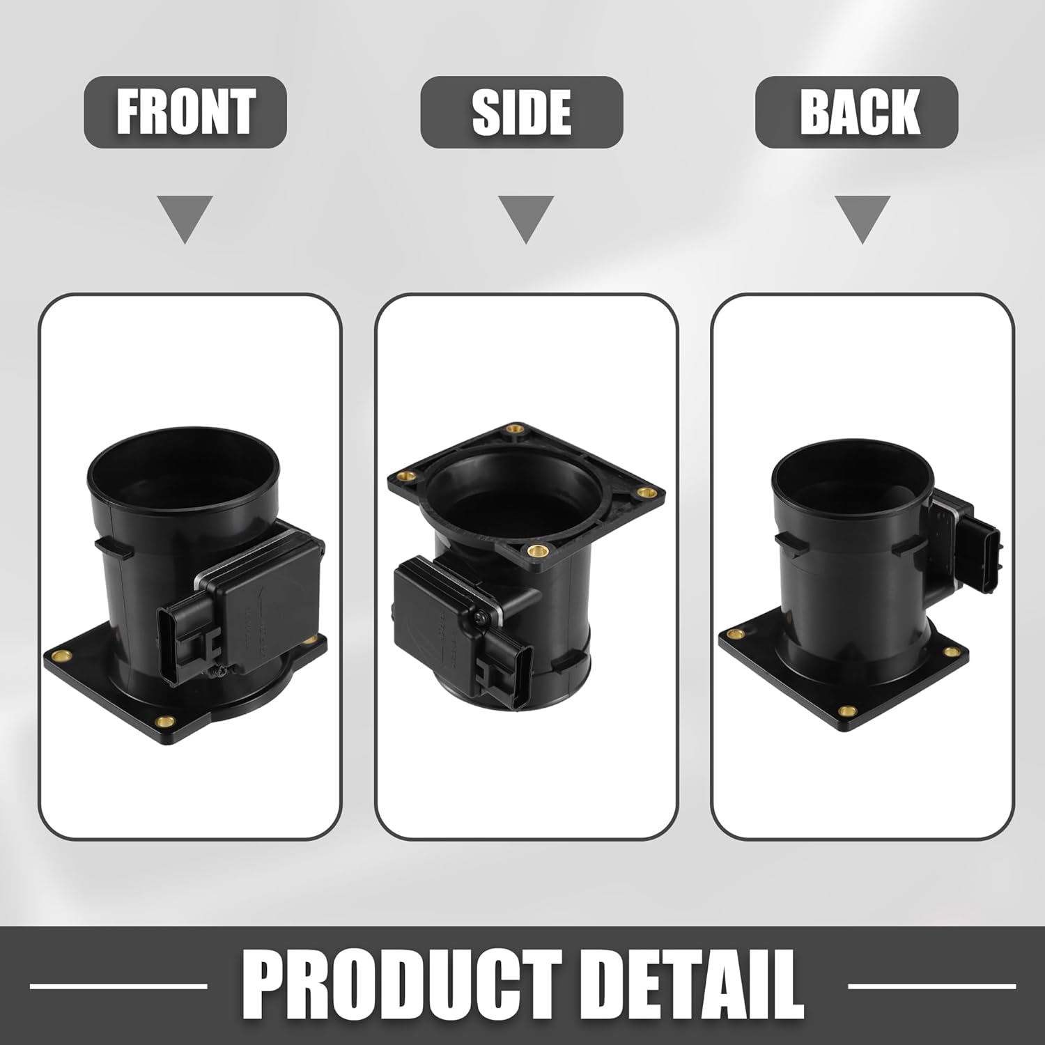MAF Sensor Assembly No.1L2F-12B579-BA MAF Mass Air Flow Sensor for Ford F-150 2004-2007 Plastic Black