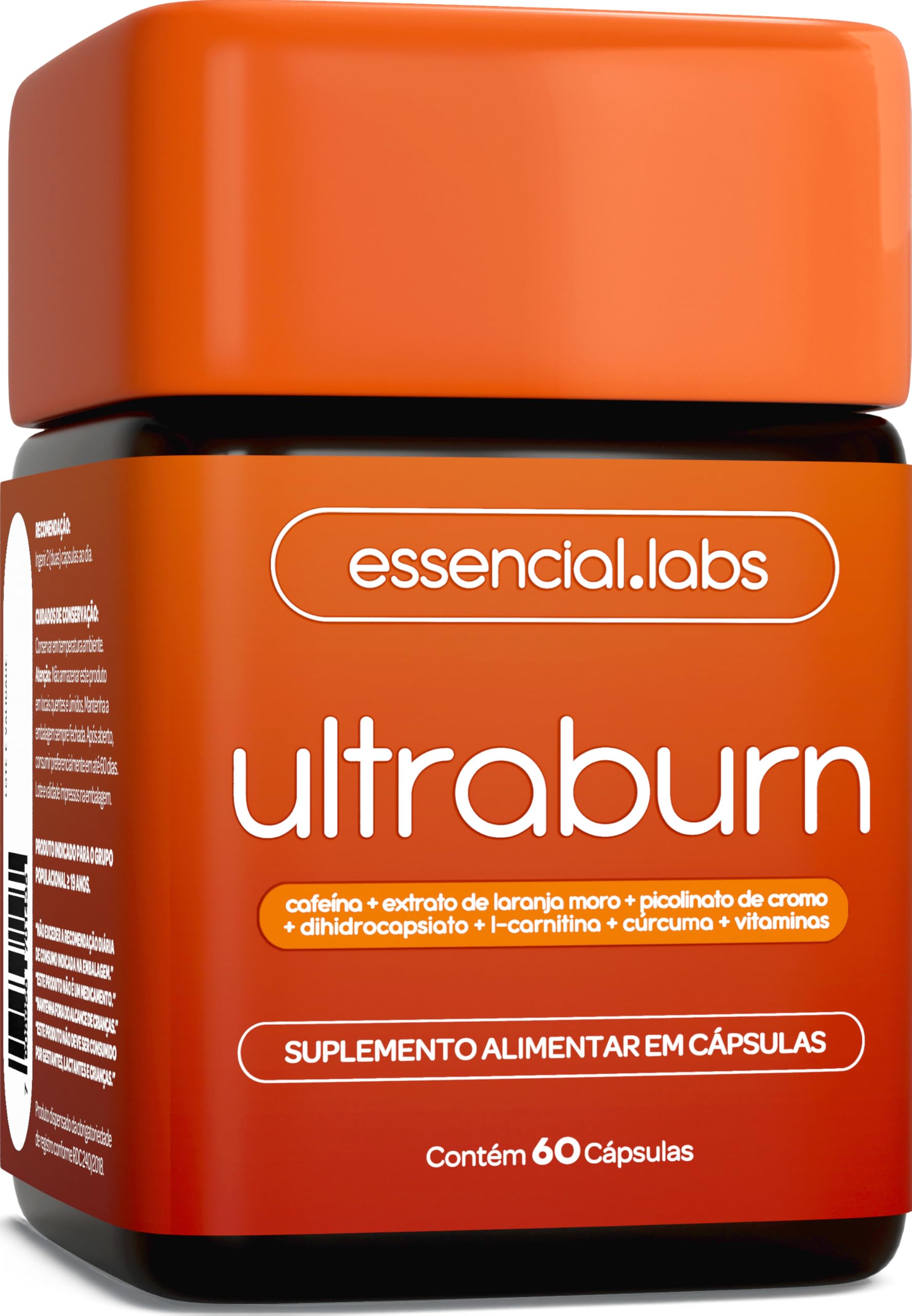 ULTRABURN - TERMOGÊNICO com Fórmula Exclusiva contendo L-Carnitina +  Cafeína + Laranja Moro + Cúrcuma + Dihidrocapsiato (DHC) + Picolinato de  Cromo + Vitamina - 60 Cápsulas