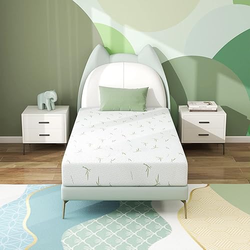 Colchón individual de 8 pulgadas de tamaño individual en una caja, funda de bambú transpirable para un sueño fresco, fabricado en Estados Unidos