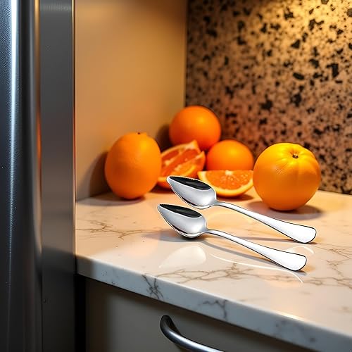 Miniatura 1 de 2 cucharas de pomelo de acero inoxidable para frutas, cuchara de acero inoxidable, borde dentado, cucharas cortadas para helado, postre, queso,