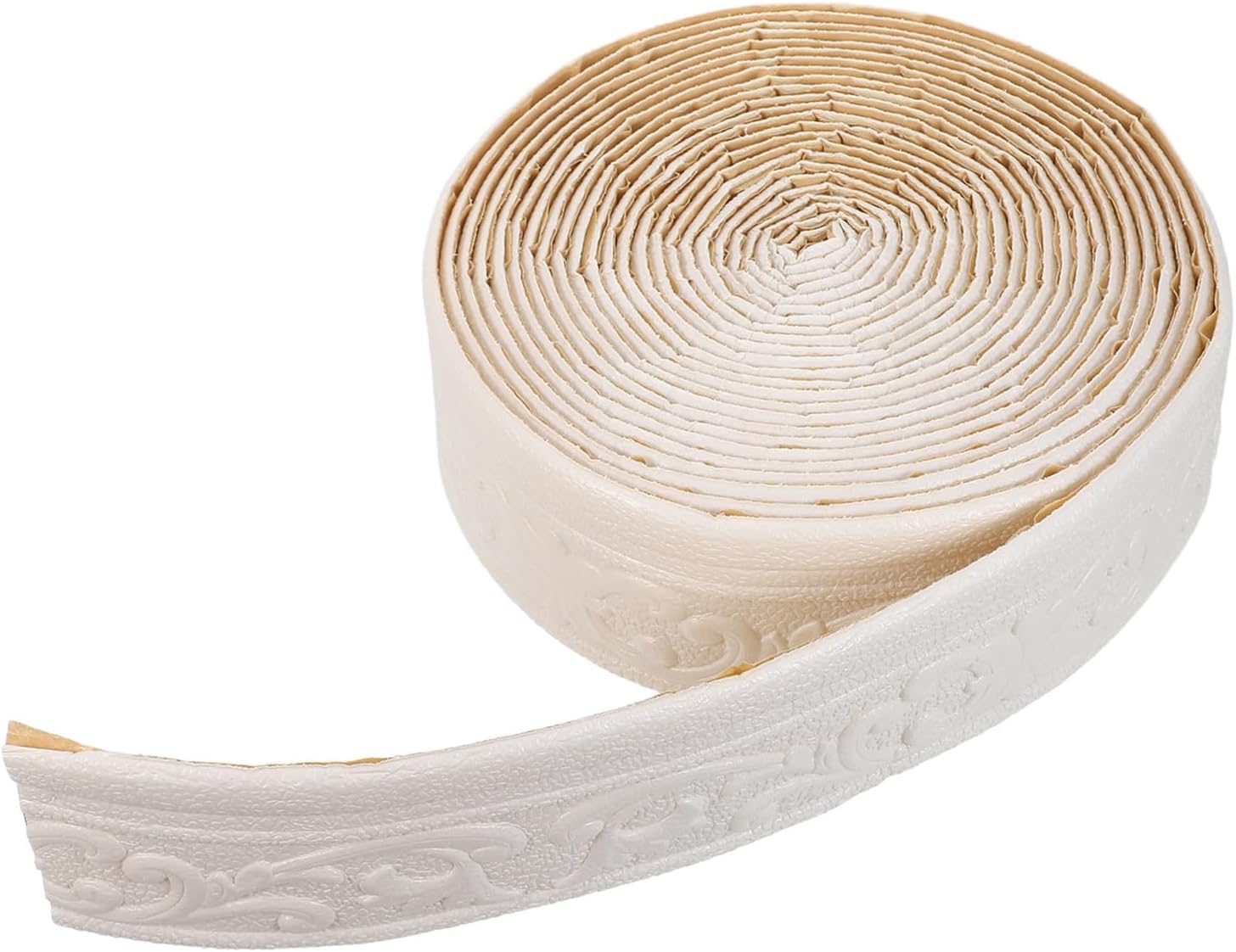 NUOBESTY 33ft Adhesive Molding Trim for Wall, Self-Adhesive Flexible Baseboard Peel and Stick, Decorative Wall Border Corner Guard Protector for Floor, Ceiling, Mirror, White Foam Skirting