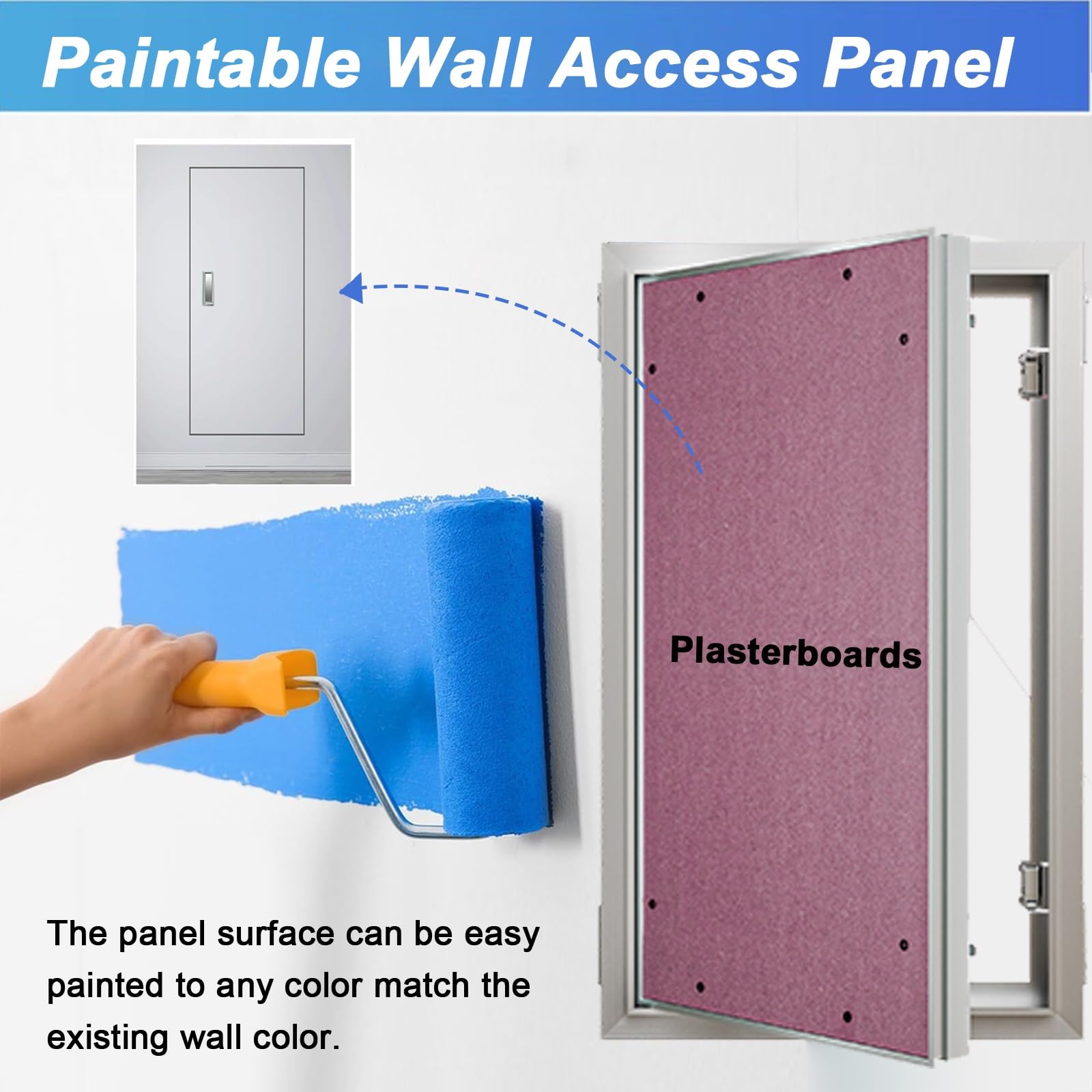 WDJBPSH Trampilla Pladur Empotrable Panel de Acceso para Drywall Pintable, Puerta Oculta de Fontanería/Puerta de Inspección Ignífuga(Push-Type,700x1500mm)