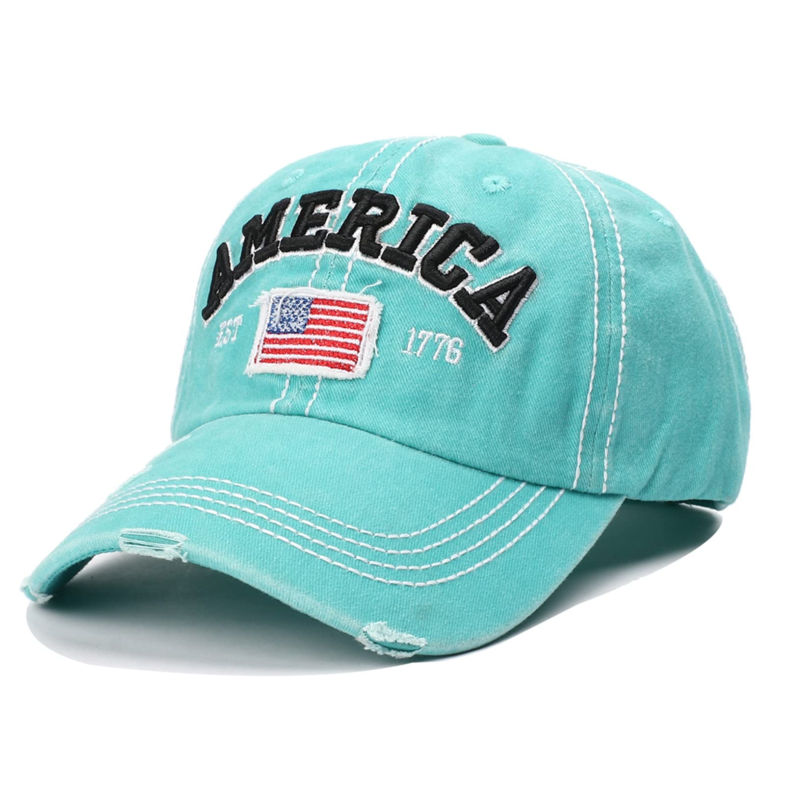 American Flag 1776 Mens And Womens Baseball Cap With American