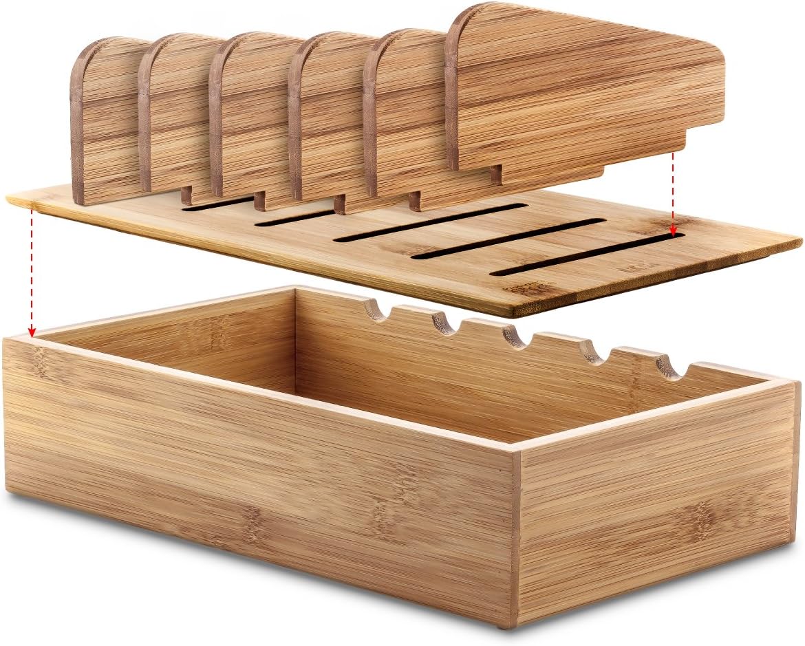 Prosumer's Choice Natural Bamboo Charging Station Rack for Smartphones and Tablets : Electronics