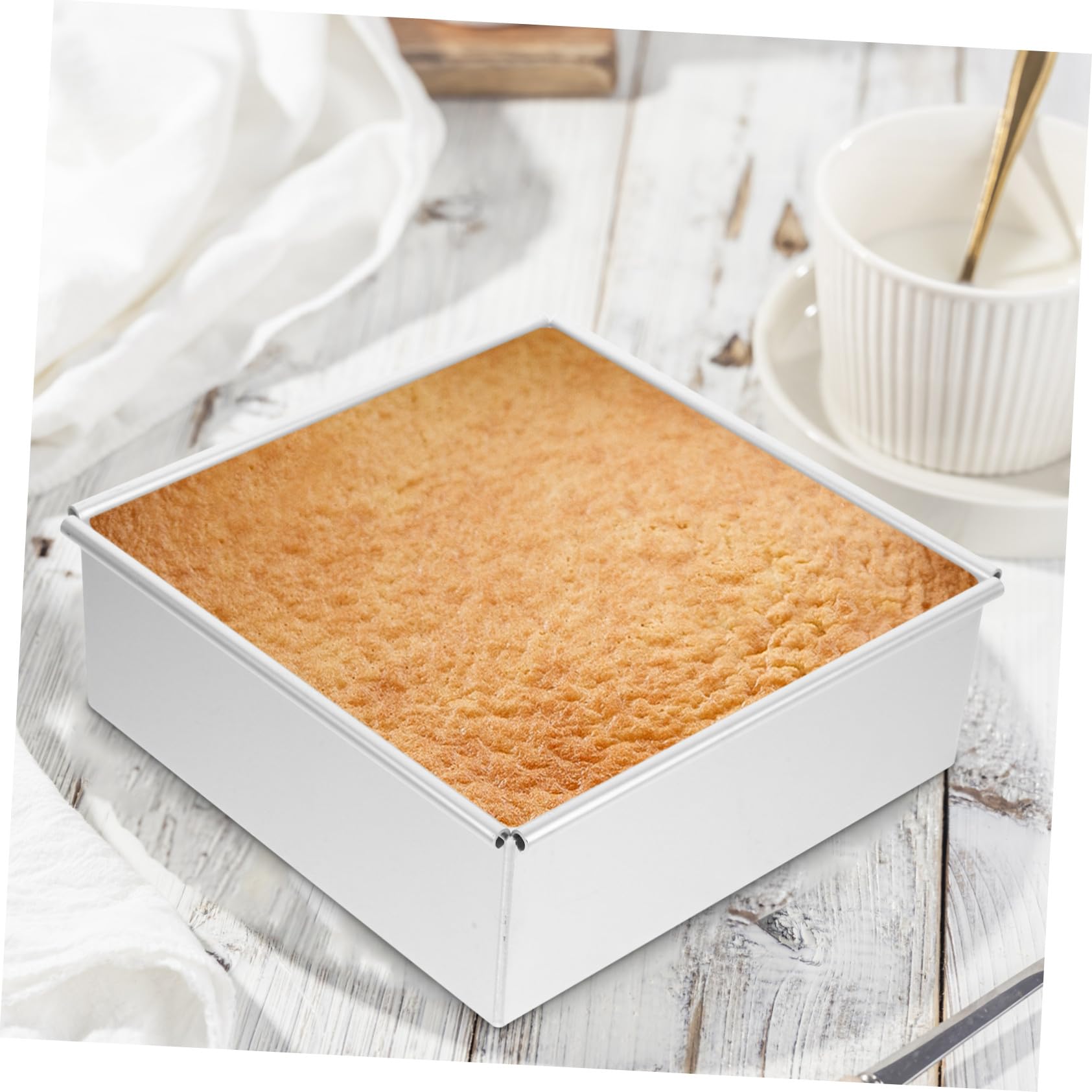 2 pièces Moules à Pâtisserie Carrés Aluminium avec Fond Amovible Moules à Gâteau Antiadhésifs pour Chiffon Tiramisu et Mousse Accessoires de Cuisson Polyvalents pour Maison et