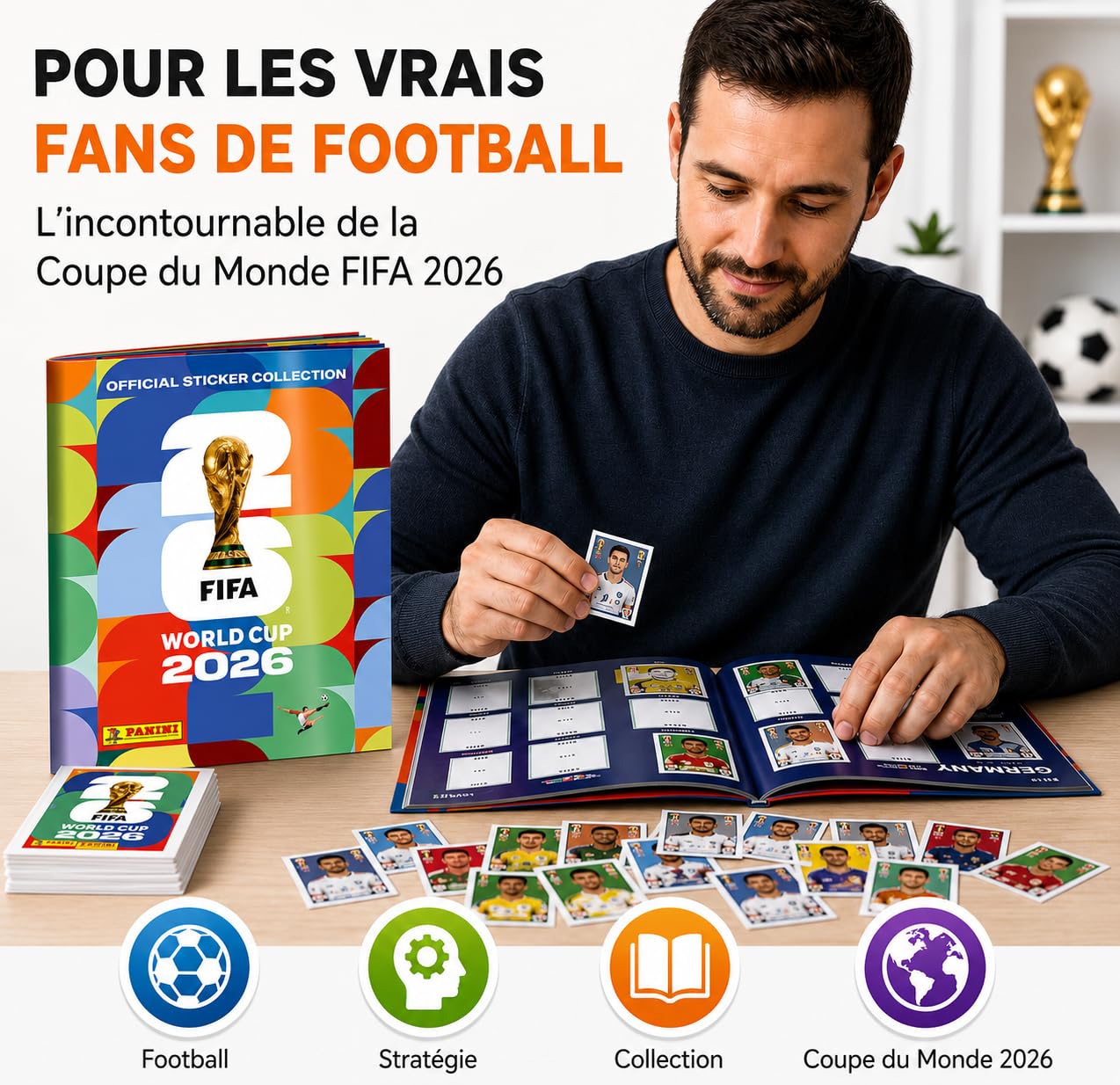 TK Gruppe Timo Klingler Panini Coupe du monde 2026 XXL Set - Album et autocollants - Plan de jeu, album d'autocollants - À collectionner - Coupe du monde de football 2026 (album de collection)