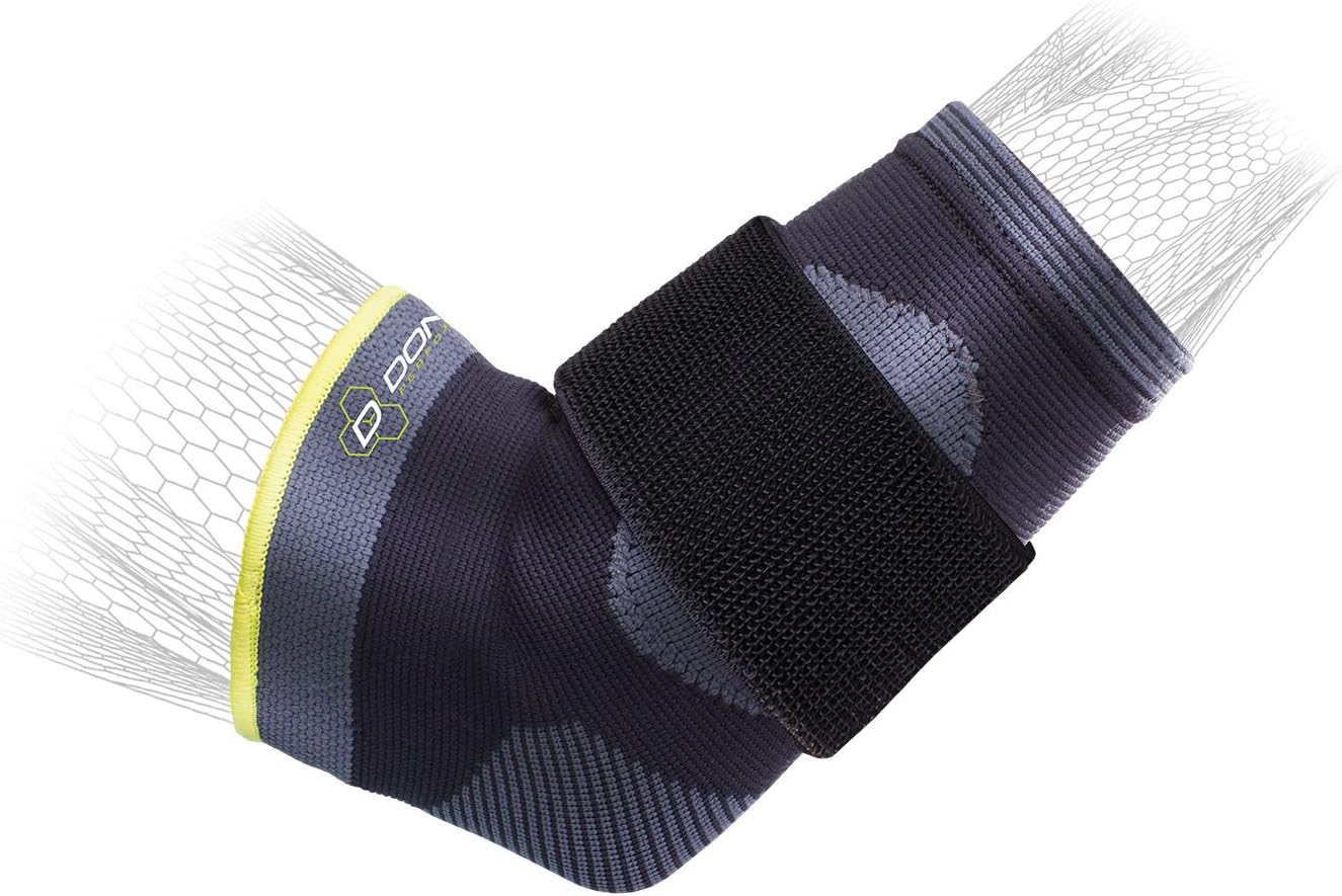 DonJoy PerformanceDeluxe Knit Elbow Sleeve with Compression Strap - Ideal for Golferโs Elbow, Tennis Elbow, and Elbow Tendonitis - X-Large