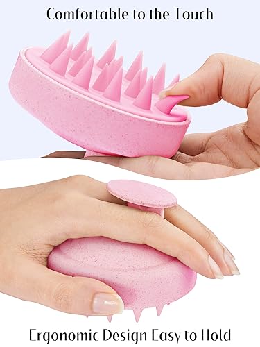 Miniatura 5 de HEETA - Masajeador de cuero cabelludo con cerdas de silicona suaves para eliminar la caspa y aliviar la picazón, cepillo de champú para cabello
