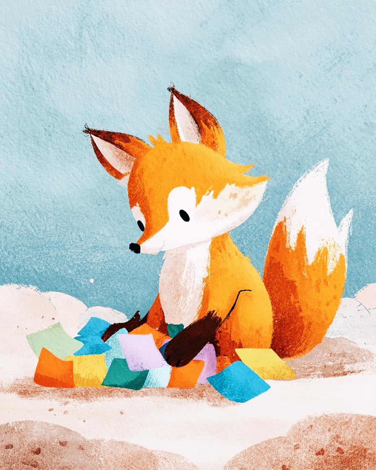 LIUBAISHI Paint by Numbers Kit for Adults, Fox Theme, 40x50 cm Acrylic Canvas with 3 Brushes