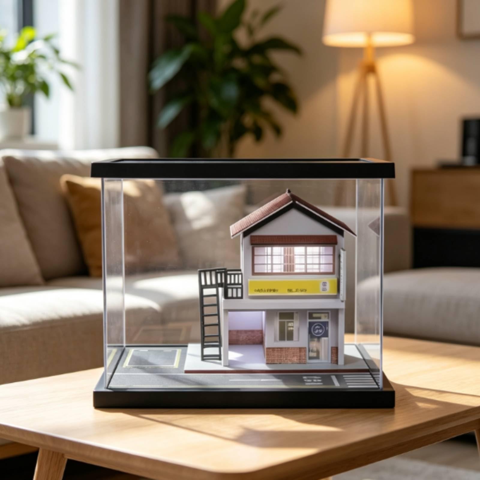 Baoblaze Modello di Scena Stradale con Custodia | Acrilico Trasparente, Antipolvere, Diorama Stradale in Miniatura, per Esposizione su Mensola