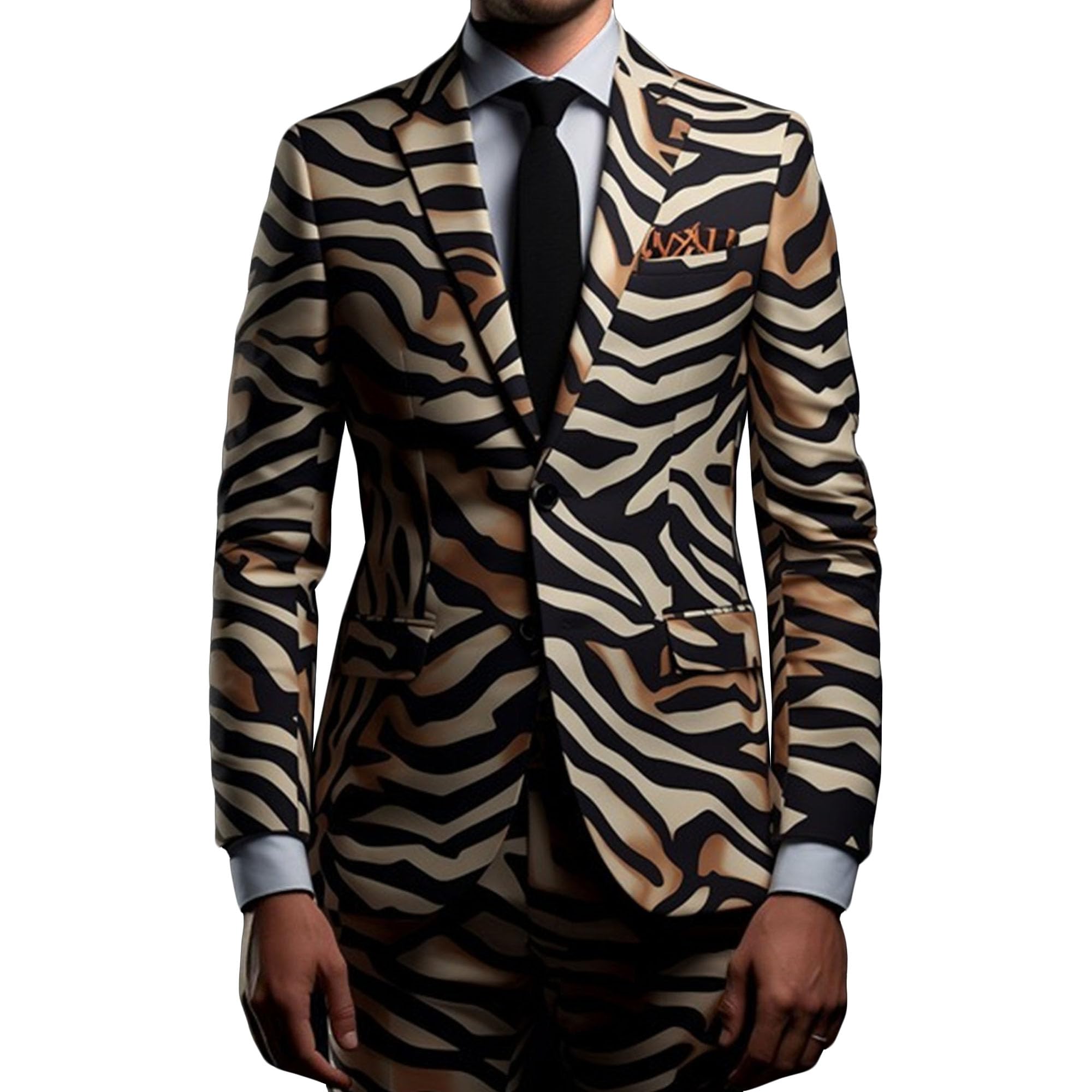 Giacche casual da uomo con grano leopardo 3D Leopard Grain un bottone blazer per gli uomini eleganti cappotti sportivi giacca