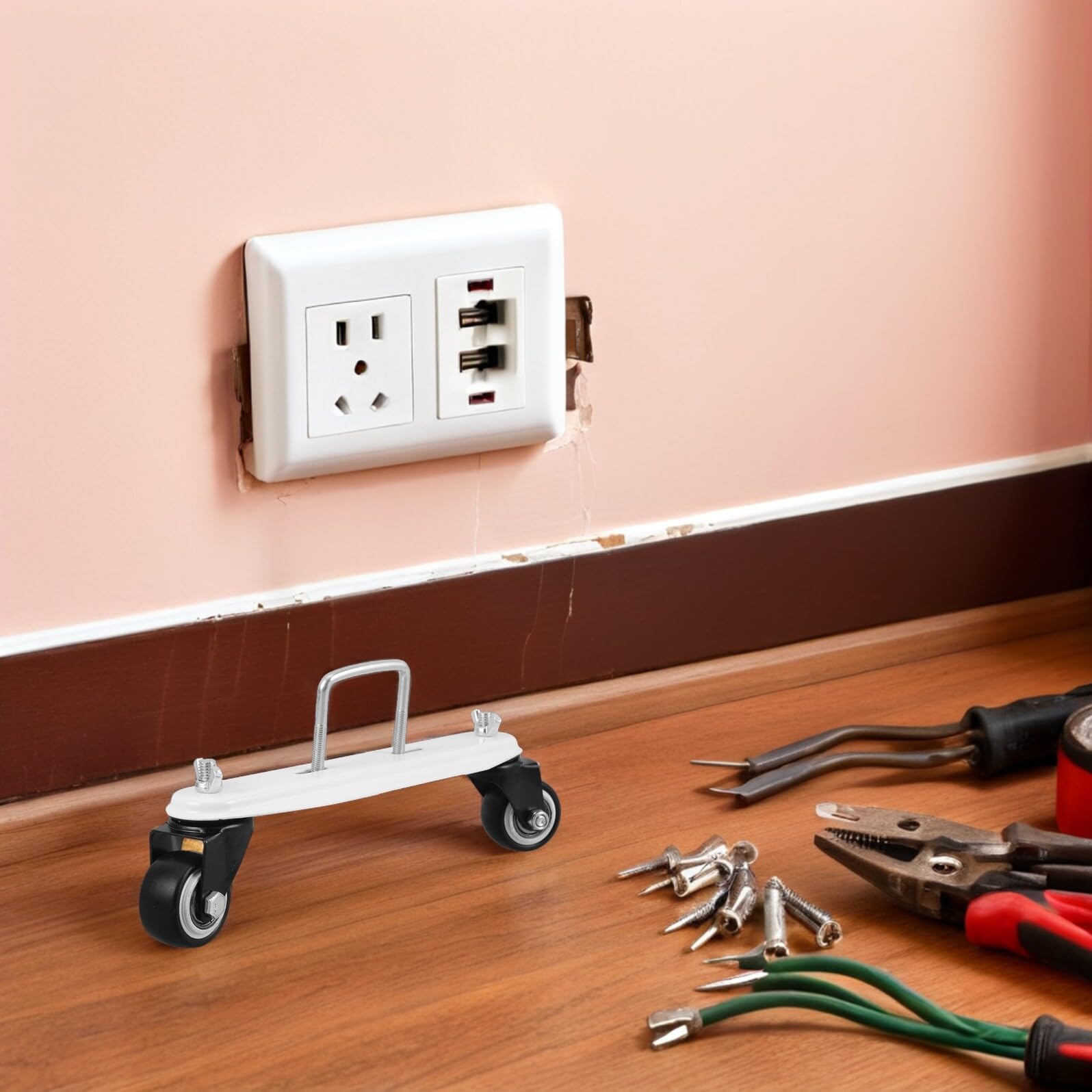 Soporte del Radiador con Ruedas Giratorias de Doble Cojinete Base Antideslizante para Radiadores Eléctricos Soporte para Piso de Radiador para Sala de Estar