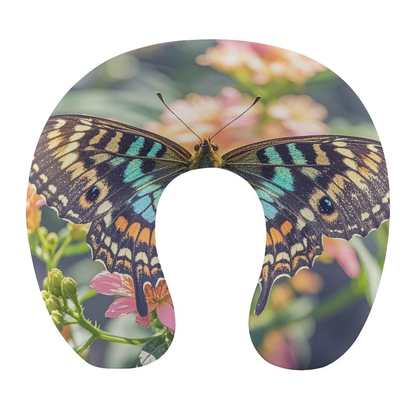 Oreiller de voyage papillon en U anti-fatigue cervicale
