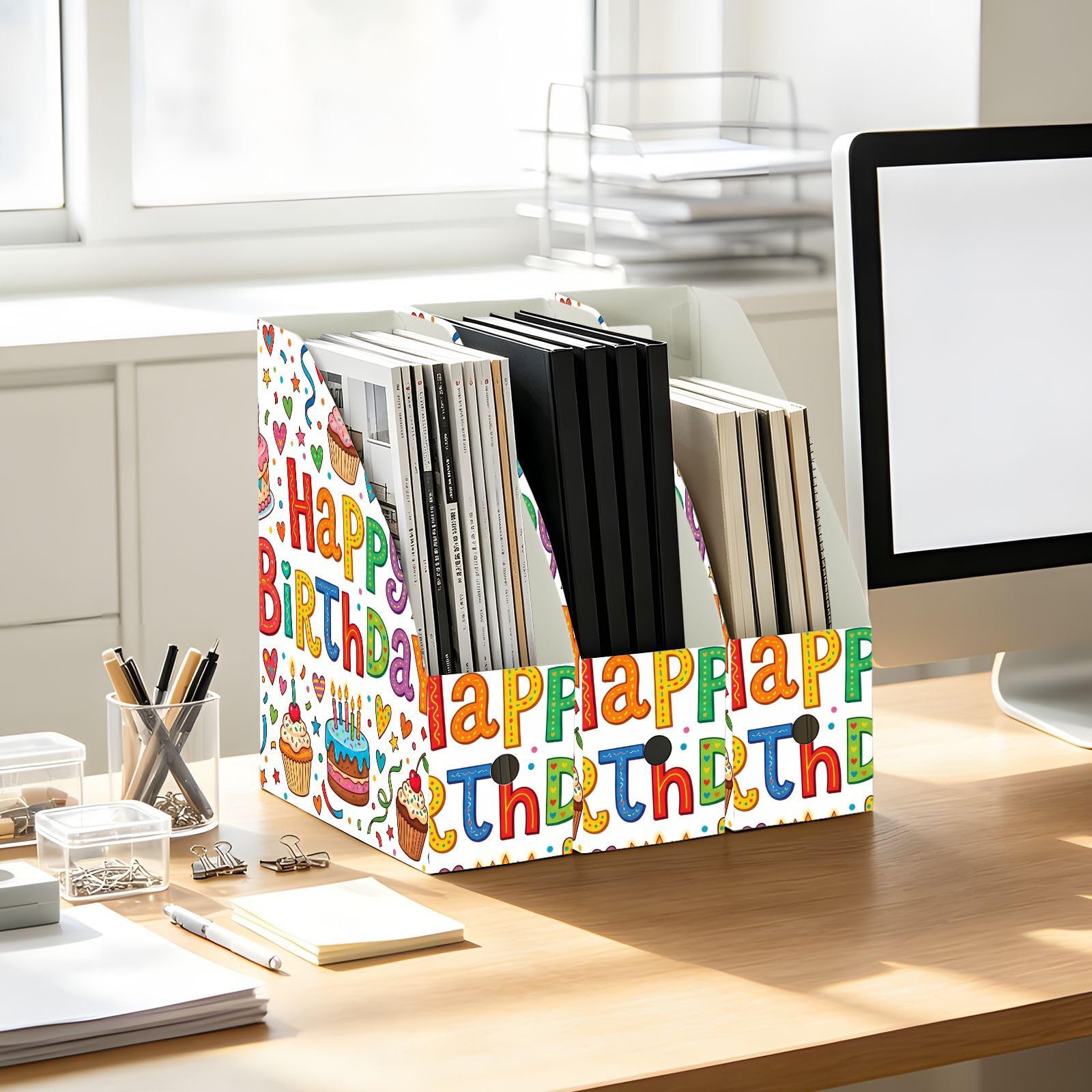 Organiseur de dossiers d'anniversaire blanc pour dortoir