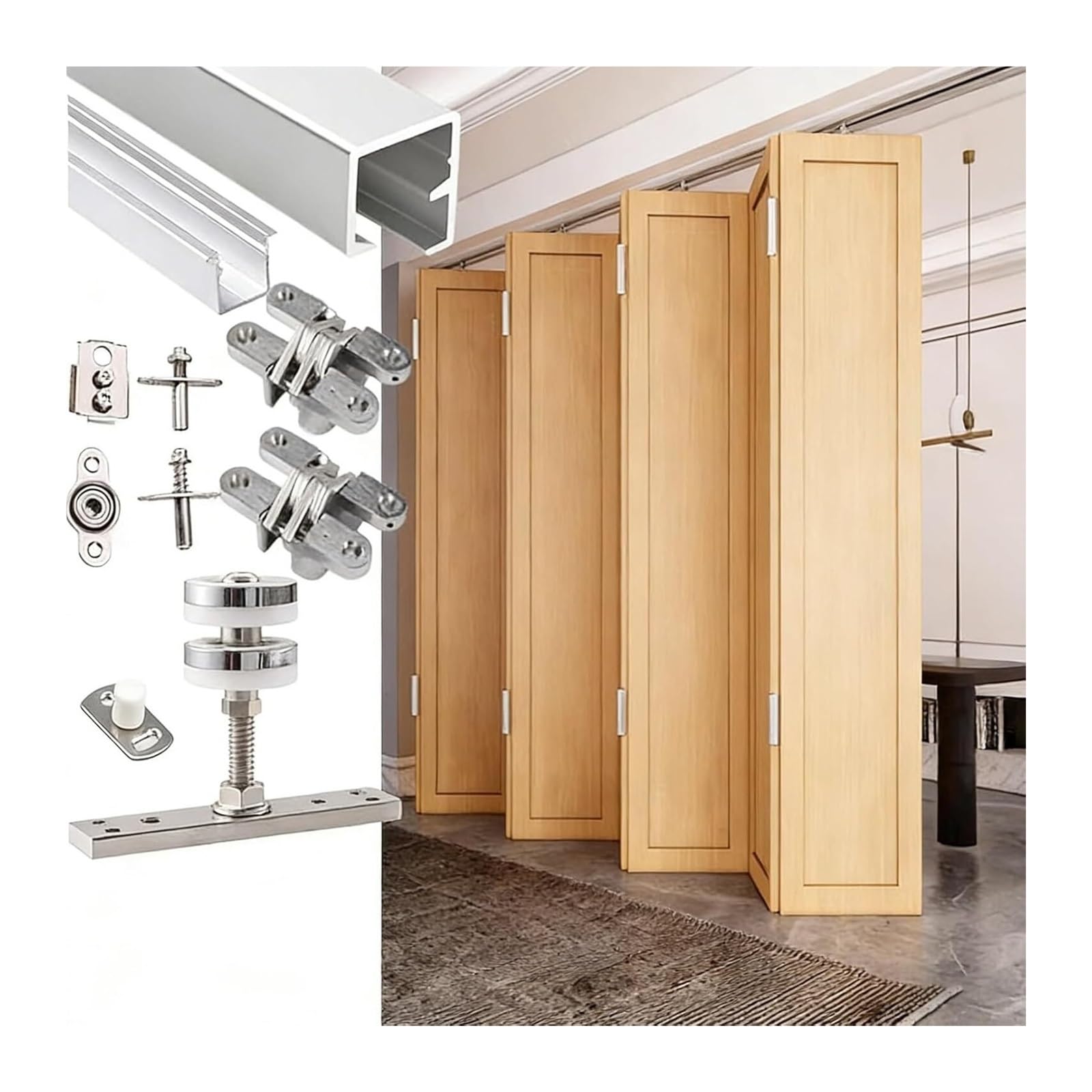 EBZFASO Sliding Door Track, Sliding Door Track Kit Top Hung Barn Hardware Set Concealed Aluminum Rail 19-130 in(70in/178cm)
